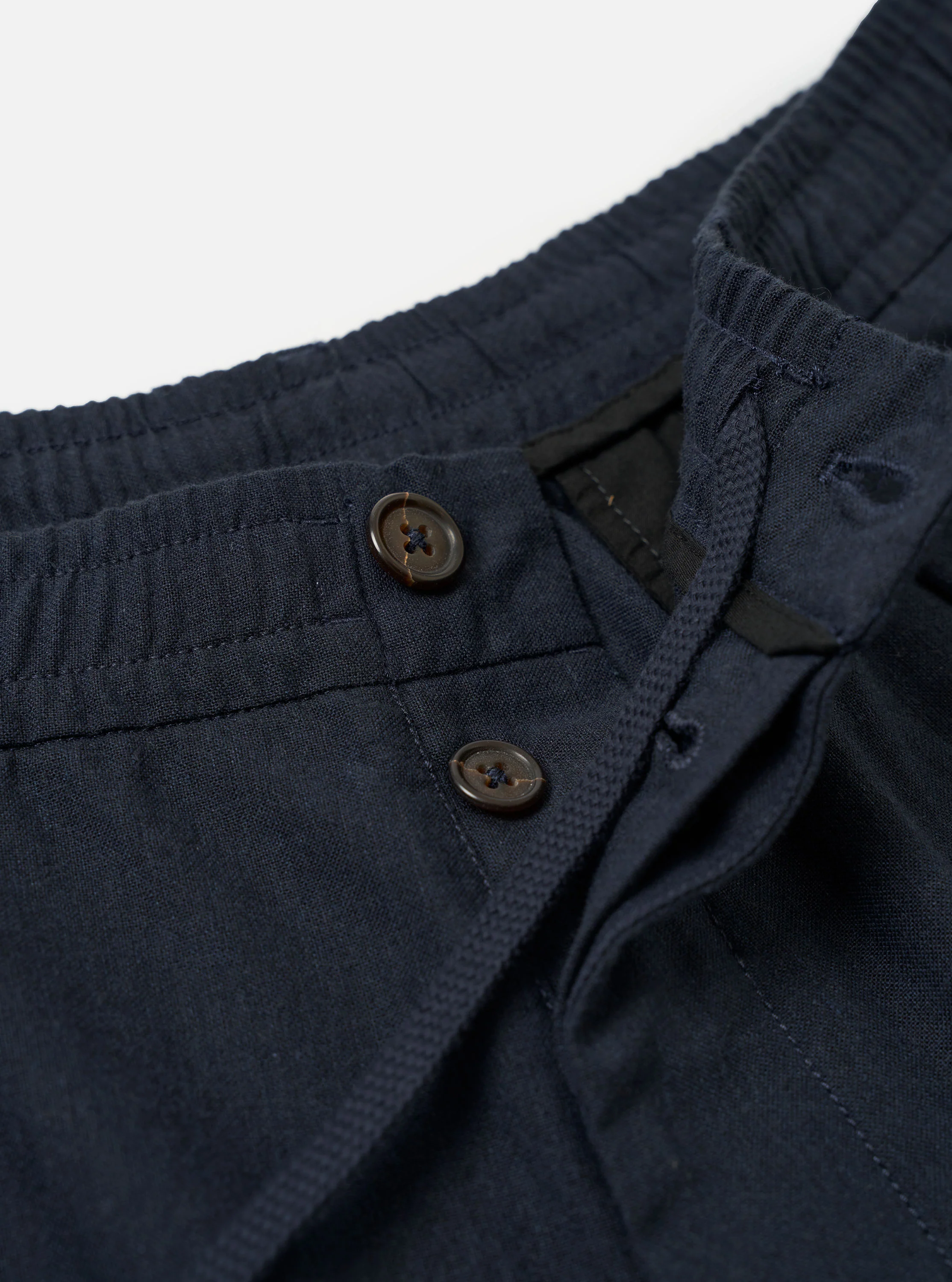 Navy Valencia Cotton Pleated Track Pant - Image 6