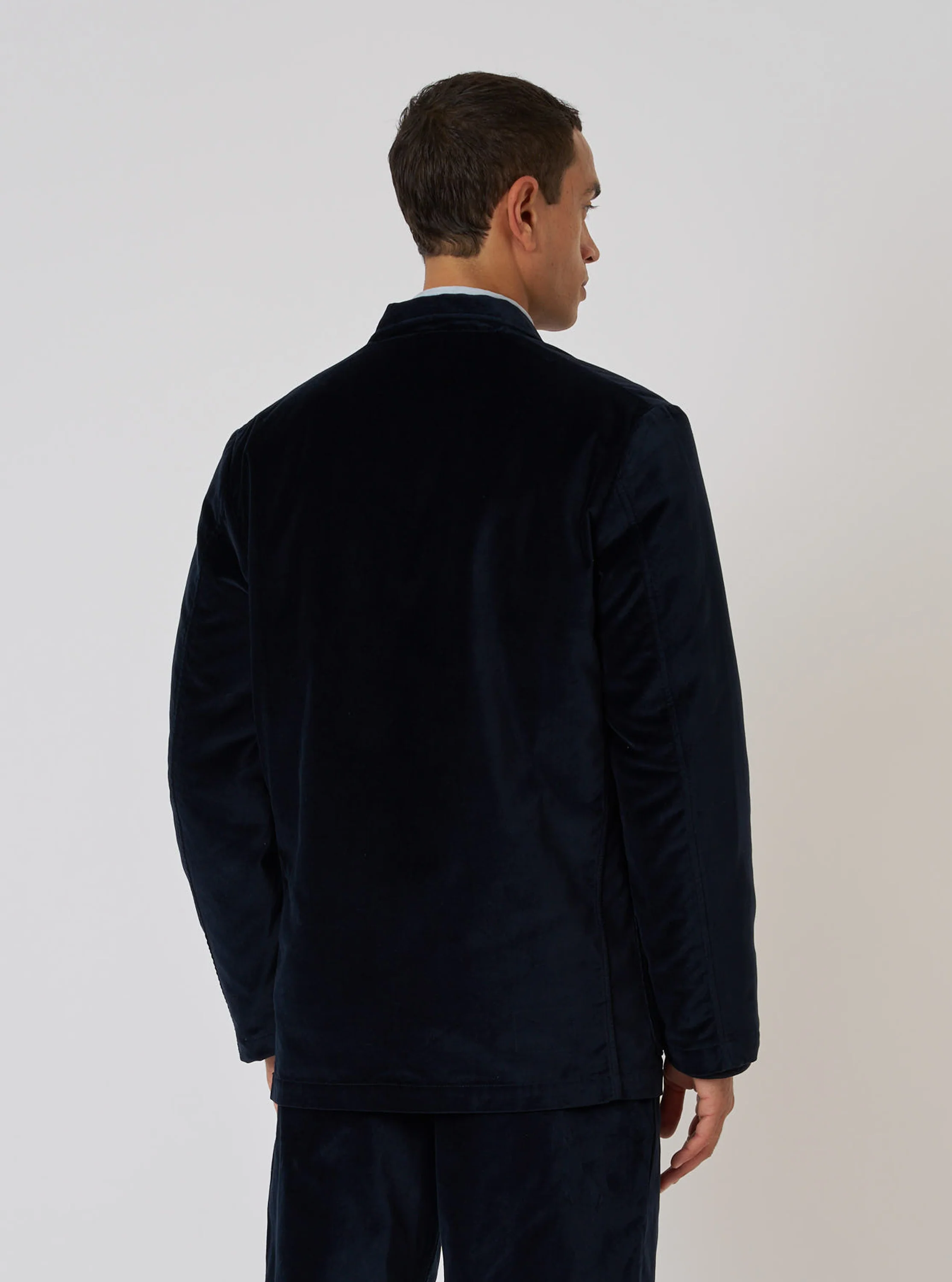 Navy Velveteen Two Button Jacket - Image 3