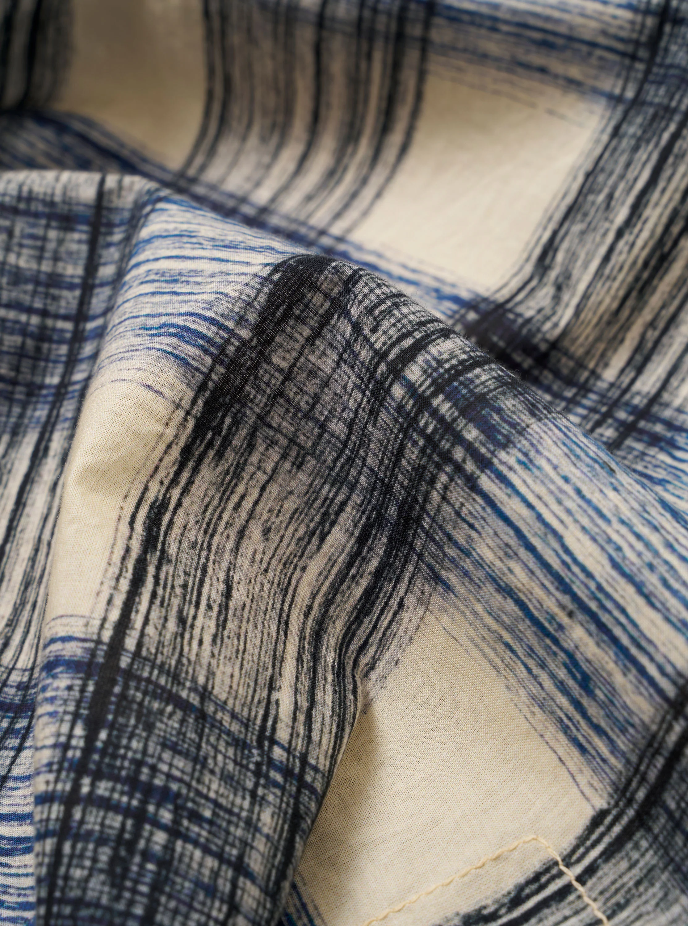 Navy Window Panes Square Pocket Shirt - Image 4