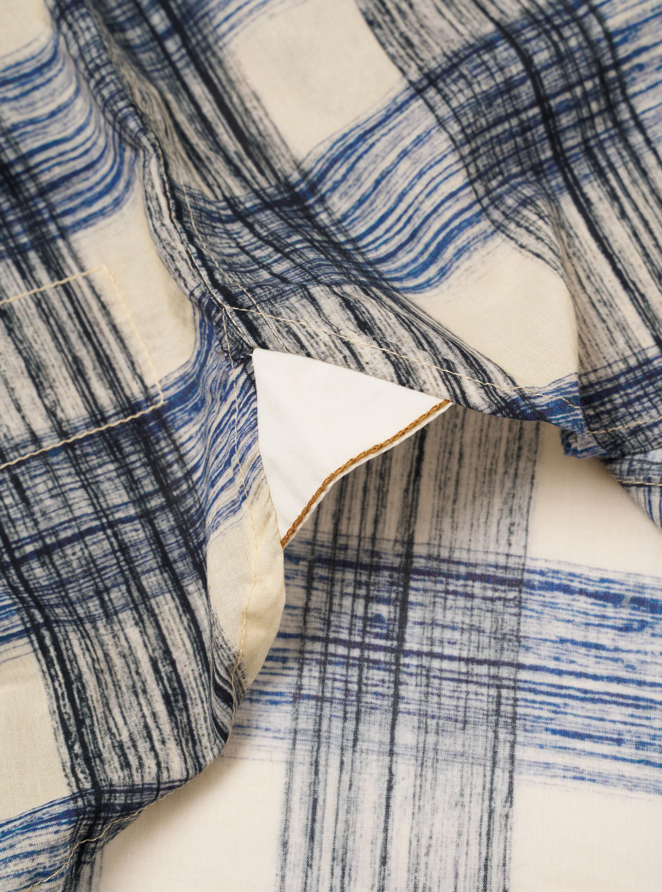 Navy Window Panes Square Pocket Shirt - Image 7