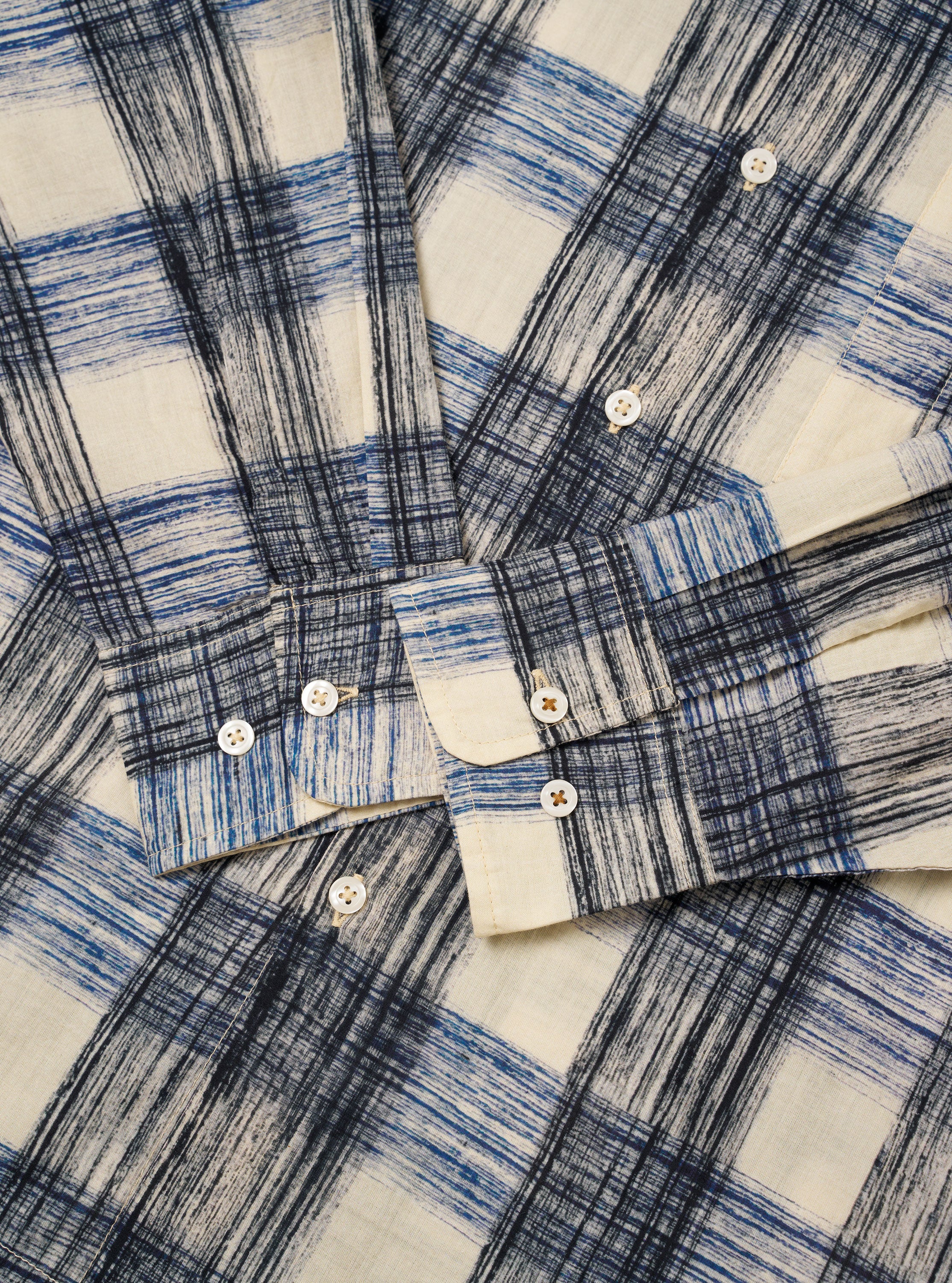 Navy Window Panes Square Pocket Shirt - Image 8