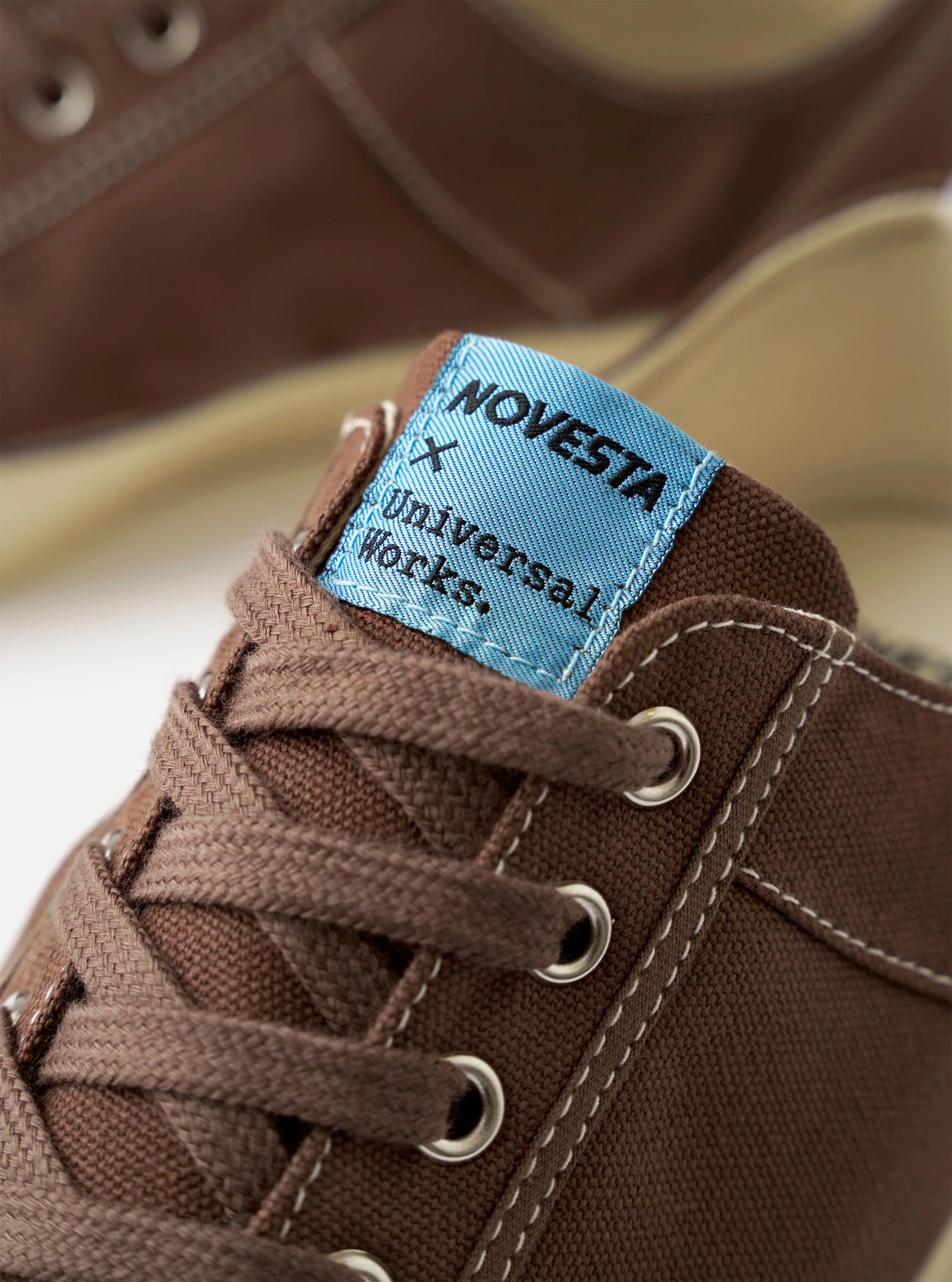 Novesta for Universal Works Brown/Pale Blue Canvas Star Master - Image 7