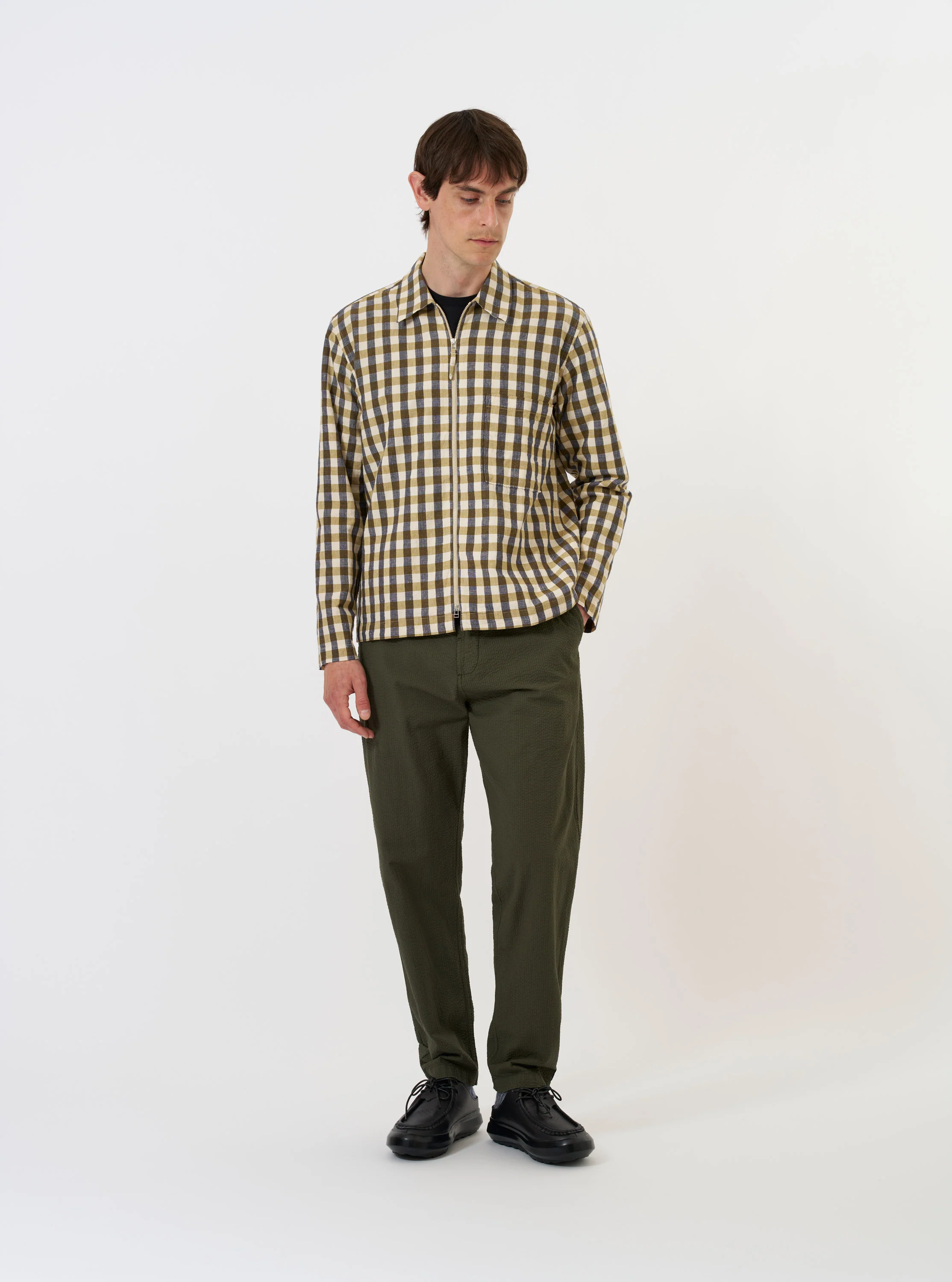 Olive Aberdeen Lincot Zip Shirt - Image 7