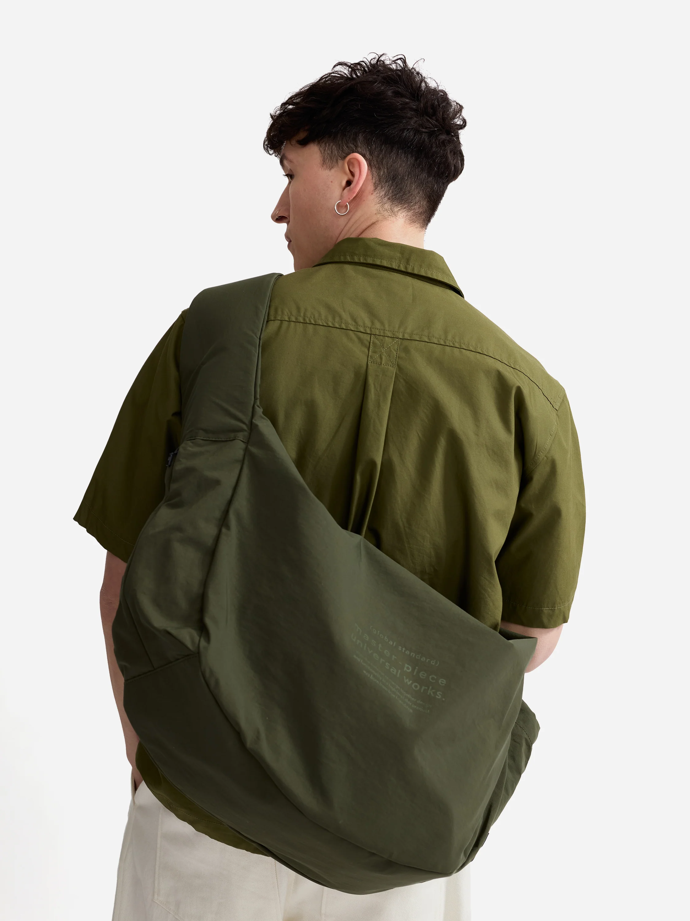 master-piece x Universal Works Olive Large Canvas Shoulder Bag - Image 2