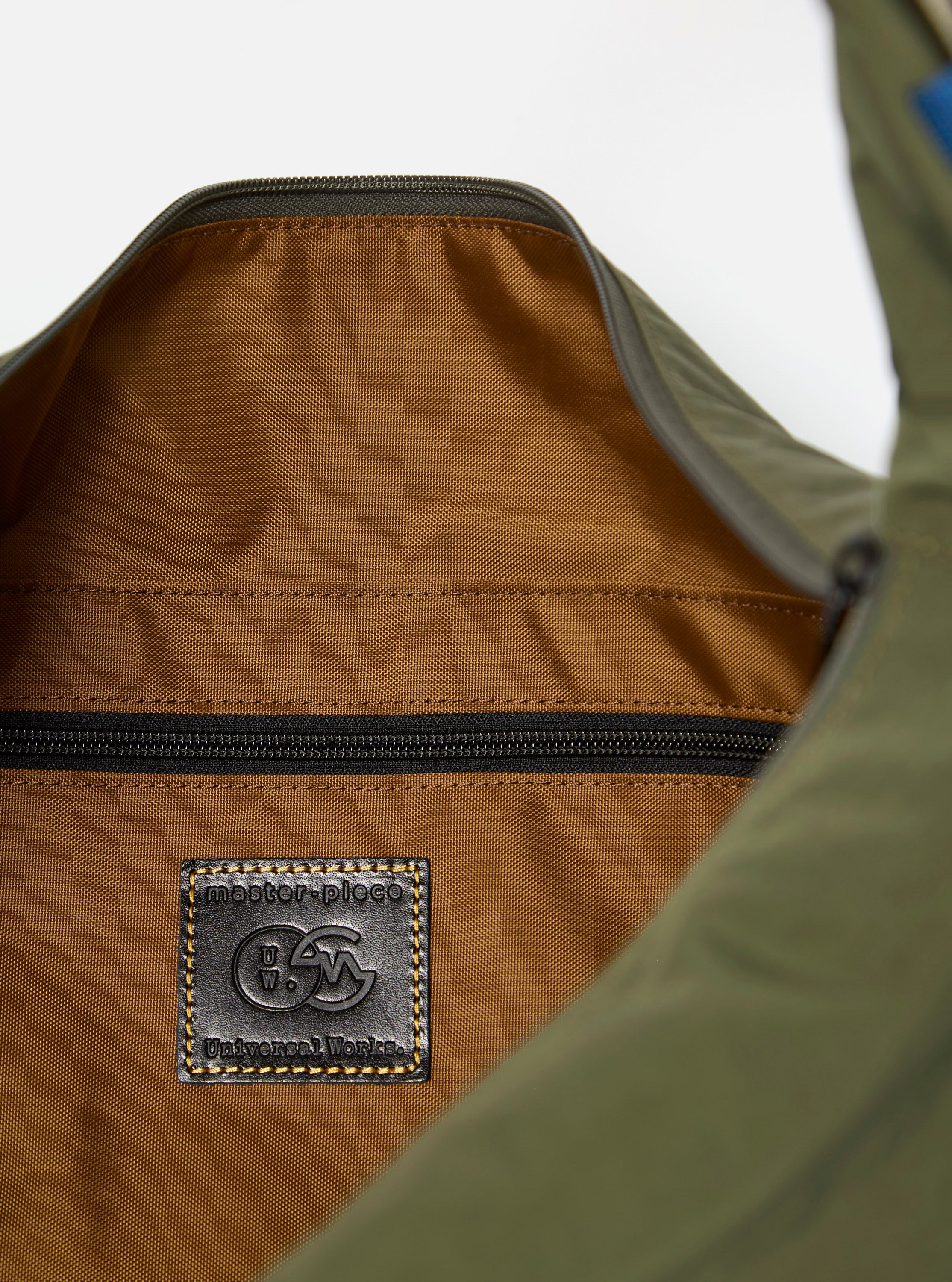 master-piece x Universal Works Olive Large Canvas Shoulder Bag - Image 7