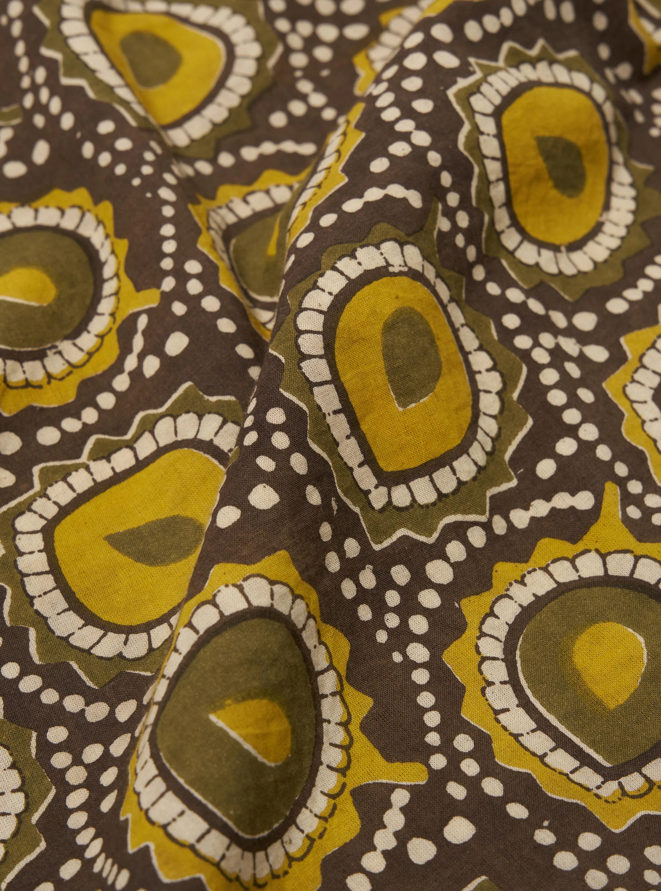 Olive Cape Block Print Camp Shirt - Image 4