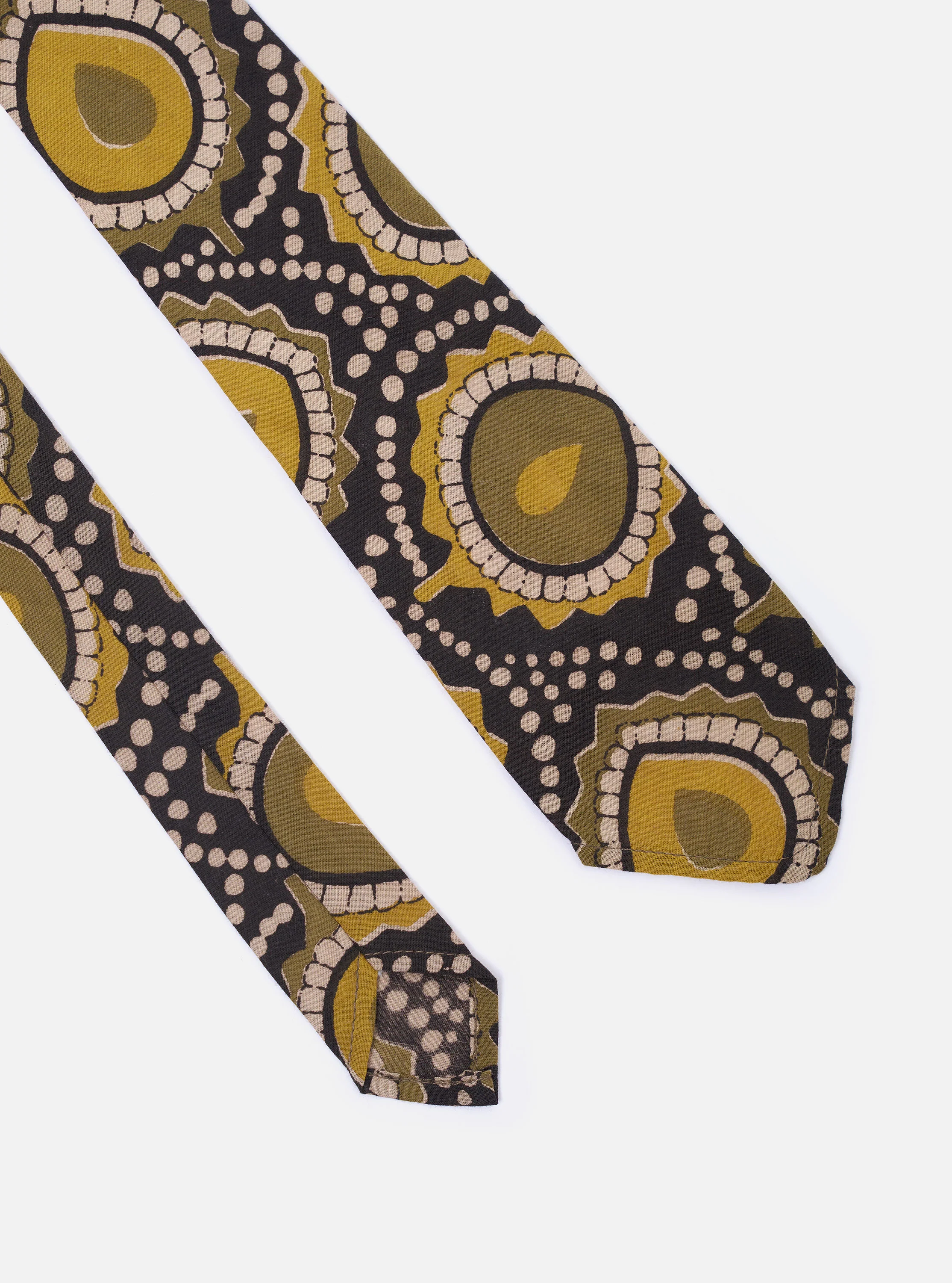 Olive Cape Block Print Tie - Image 3