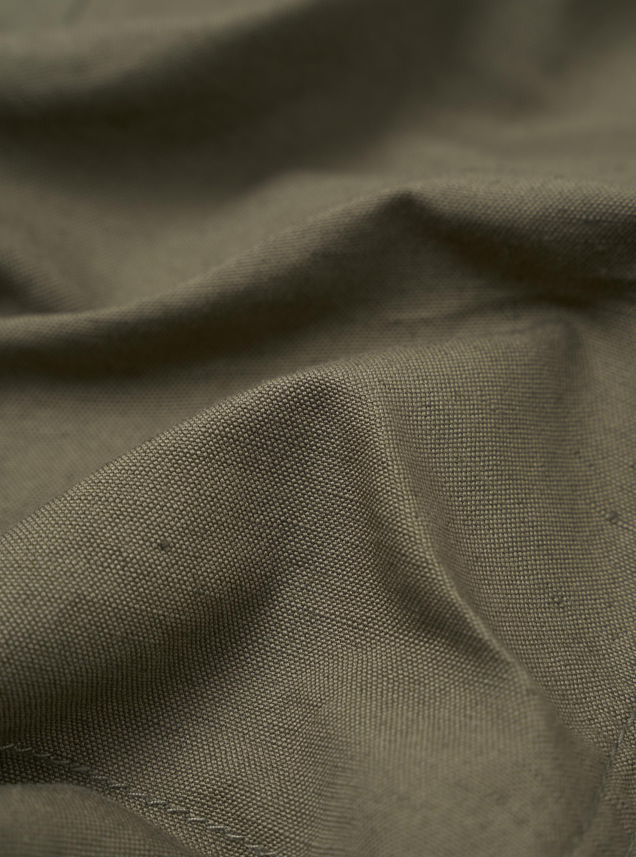 Olive Linen Slub Weave Bakers Jacket - Image 4
