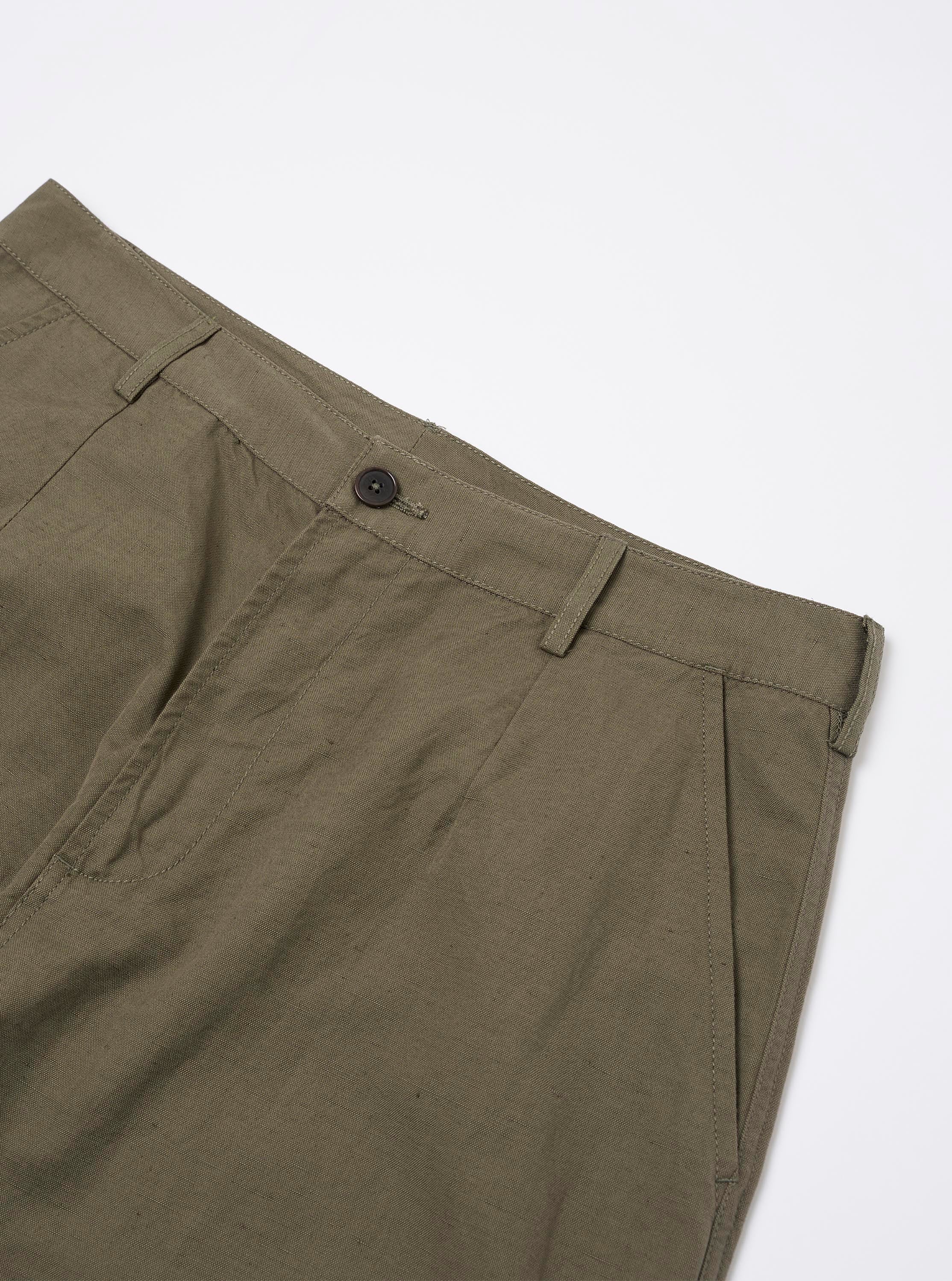 Olive Linen Slub Weave Dizzy Trouser - Image 6