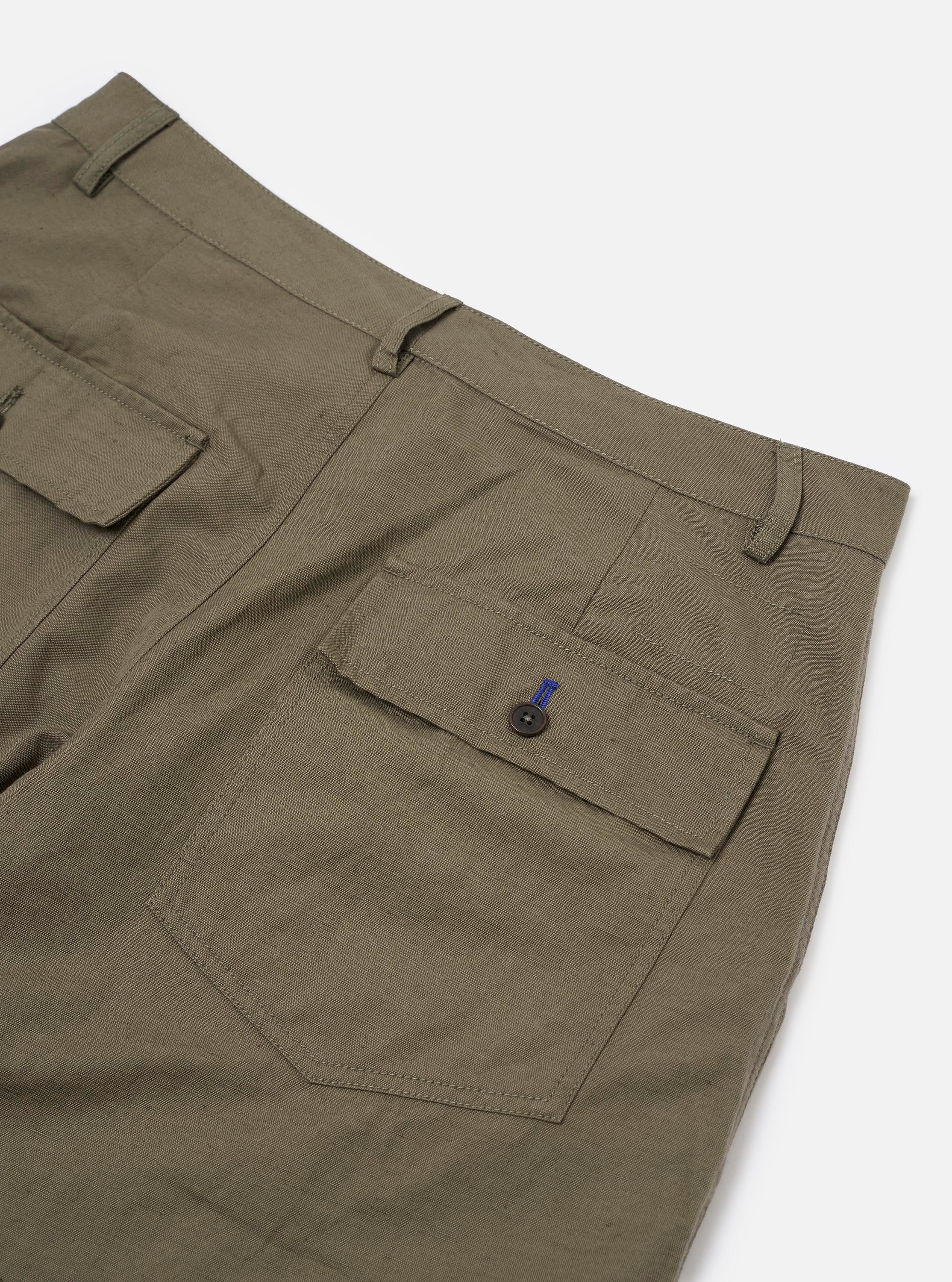 Olive Linen Slub Weave Dizzy Trouser - Image 8