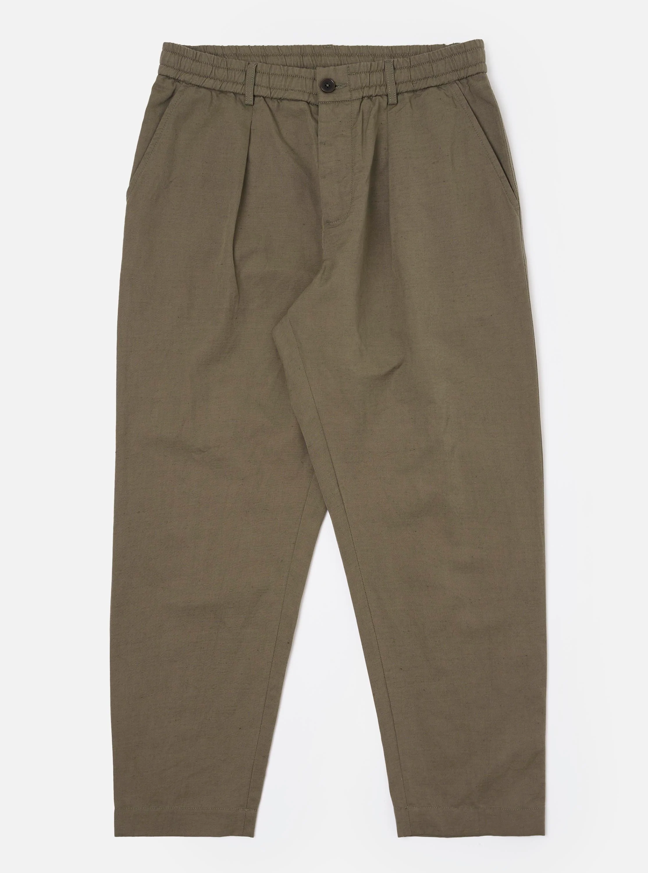 Olive Linen Slub Weave Oxford Pant