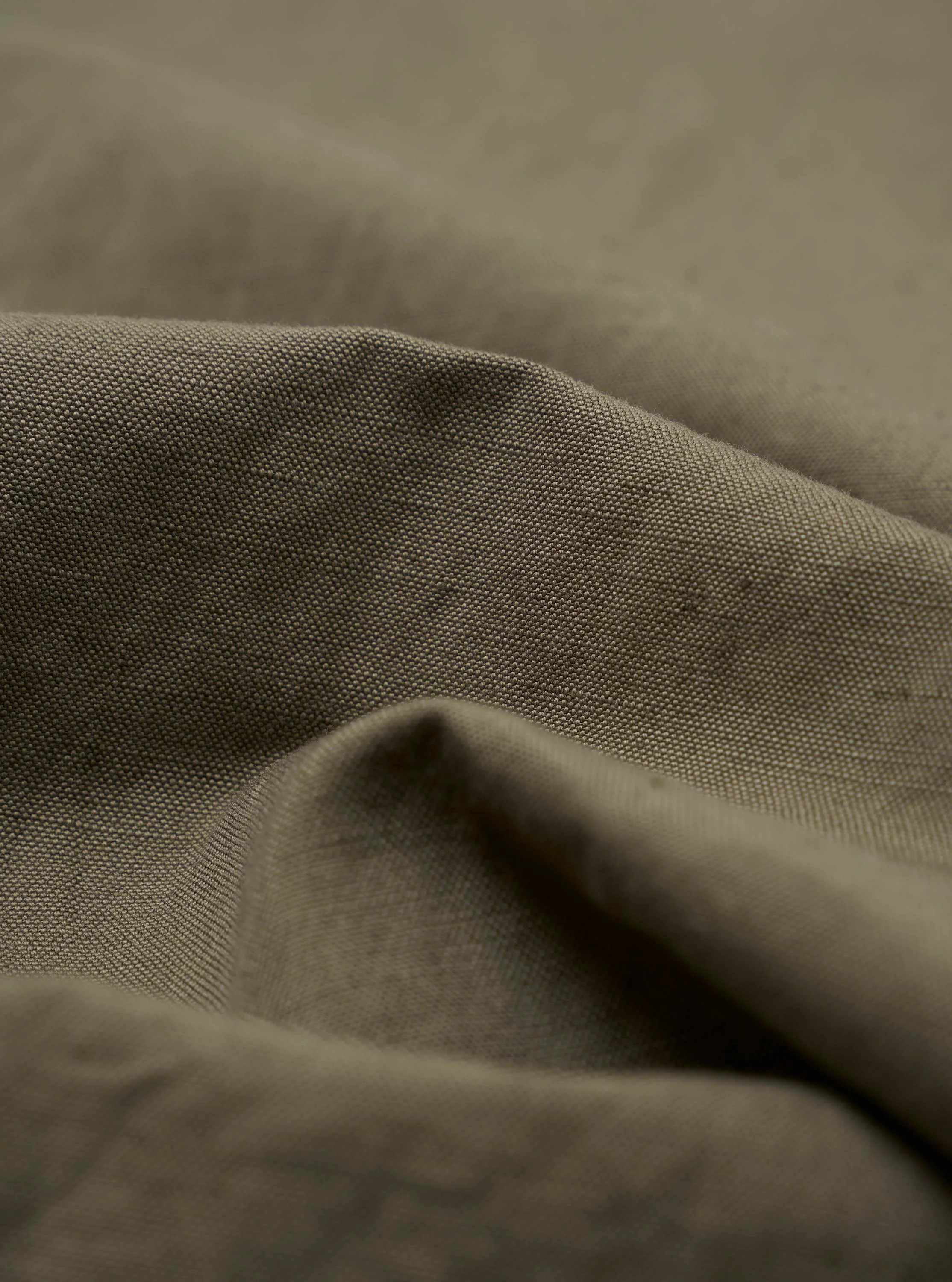Olive Linen Slub Weave Oxford Pant - Image 4