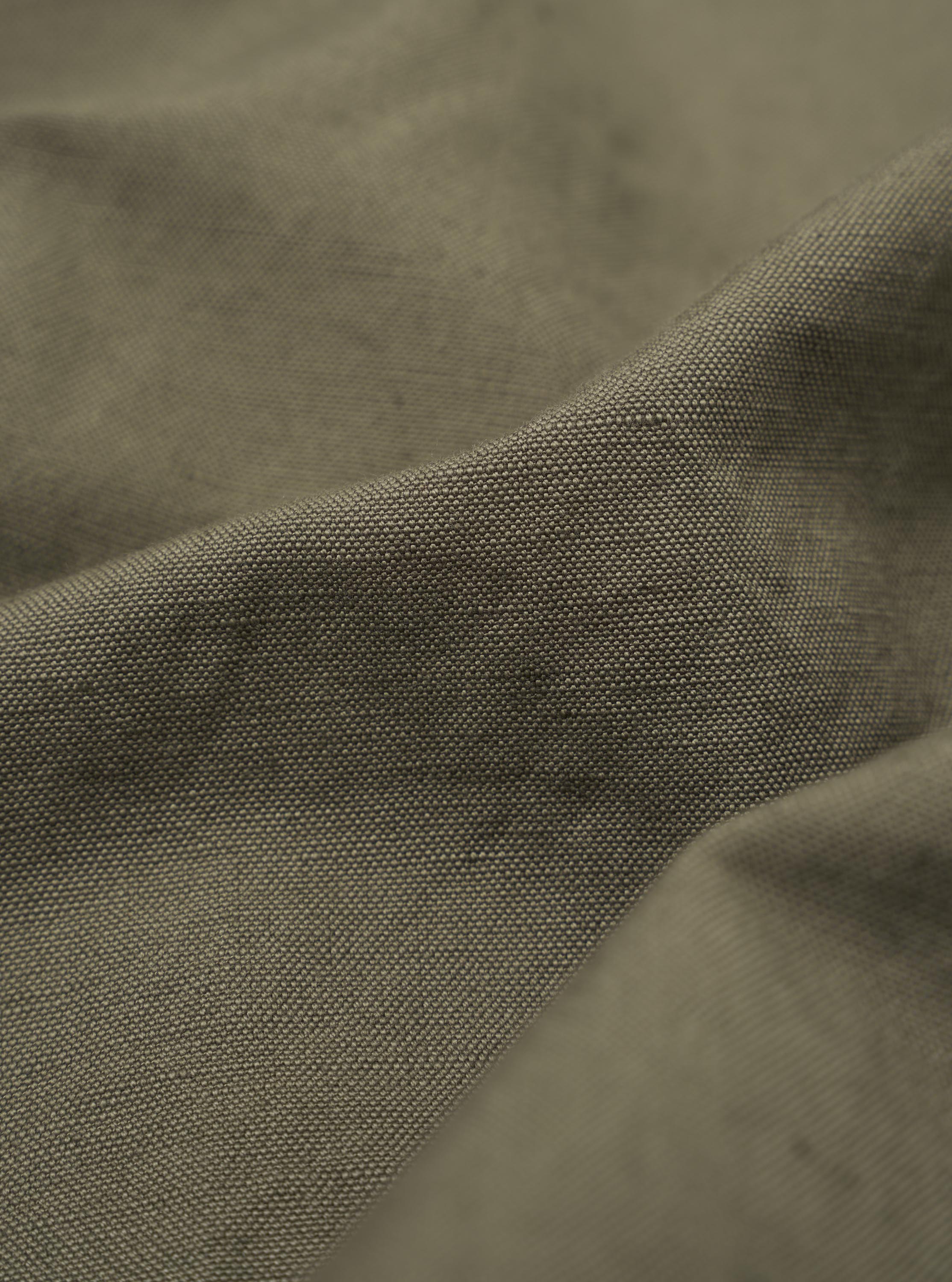 Olive Linen Slub Weave Two Button Jacket - Image 4