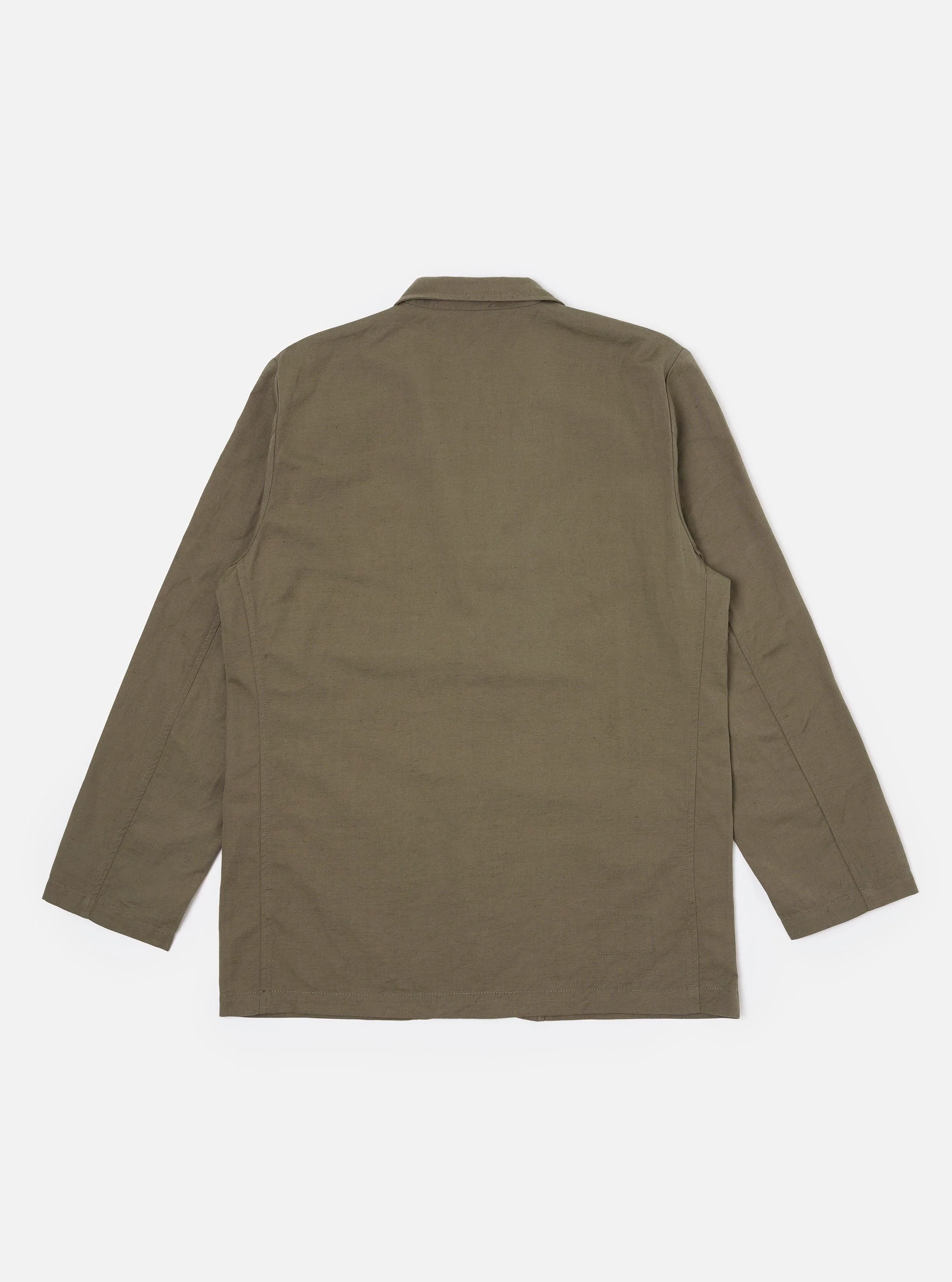 Olive Linen Slub Weave Two Button Jacket - Image 5