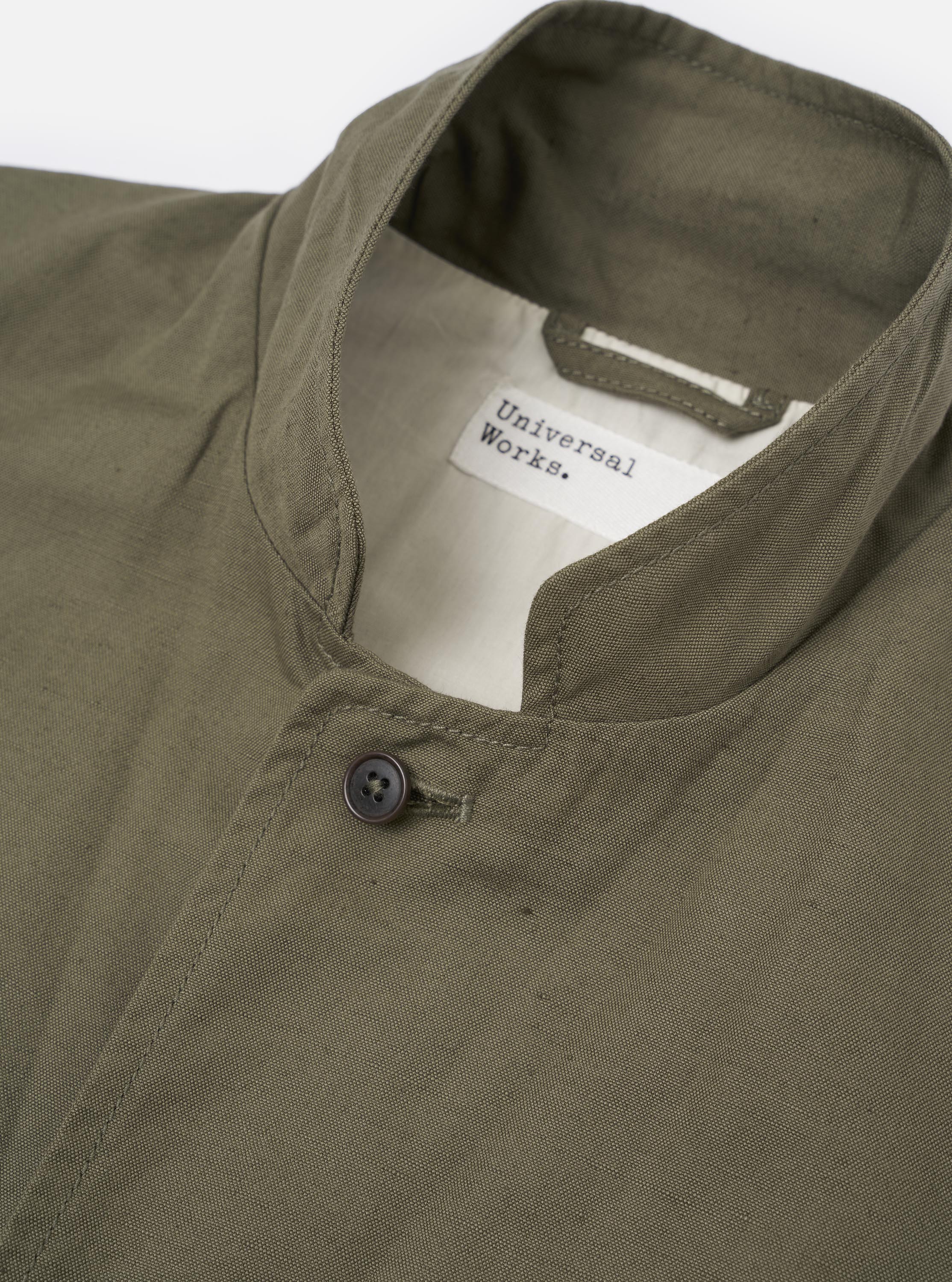 Olive Linen Slub Weave Two Button Jacket - Image 6