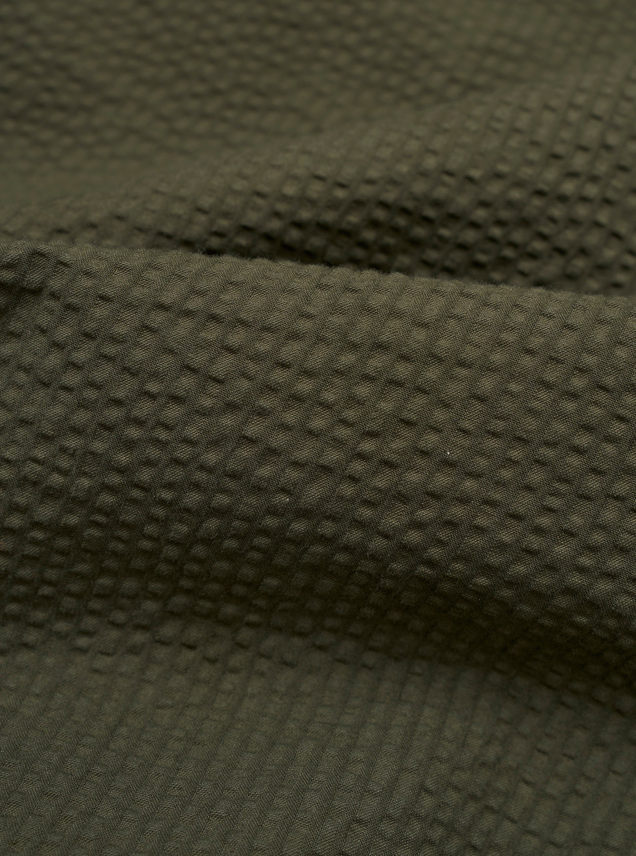 Olive Merida Seersucker Three Button Jacket - Image 4
