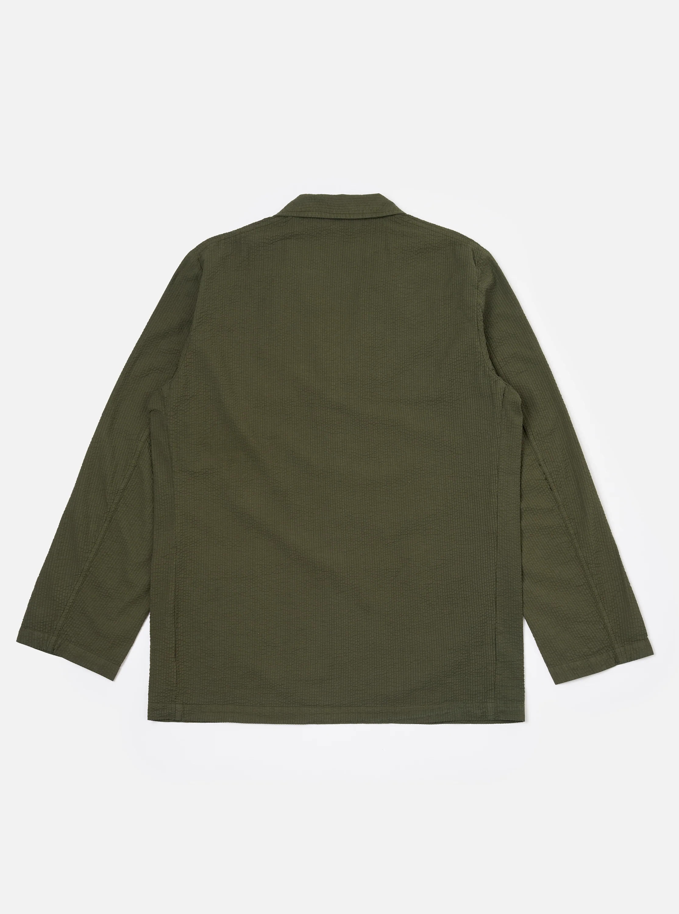 Olive Merida Seersucker Three Button Jacket - Image 5