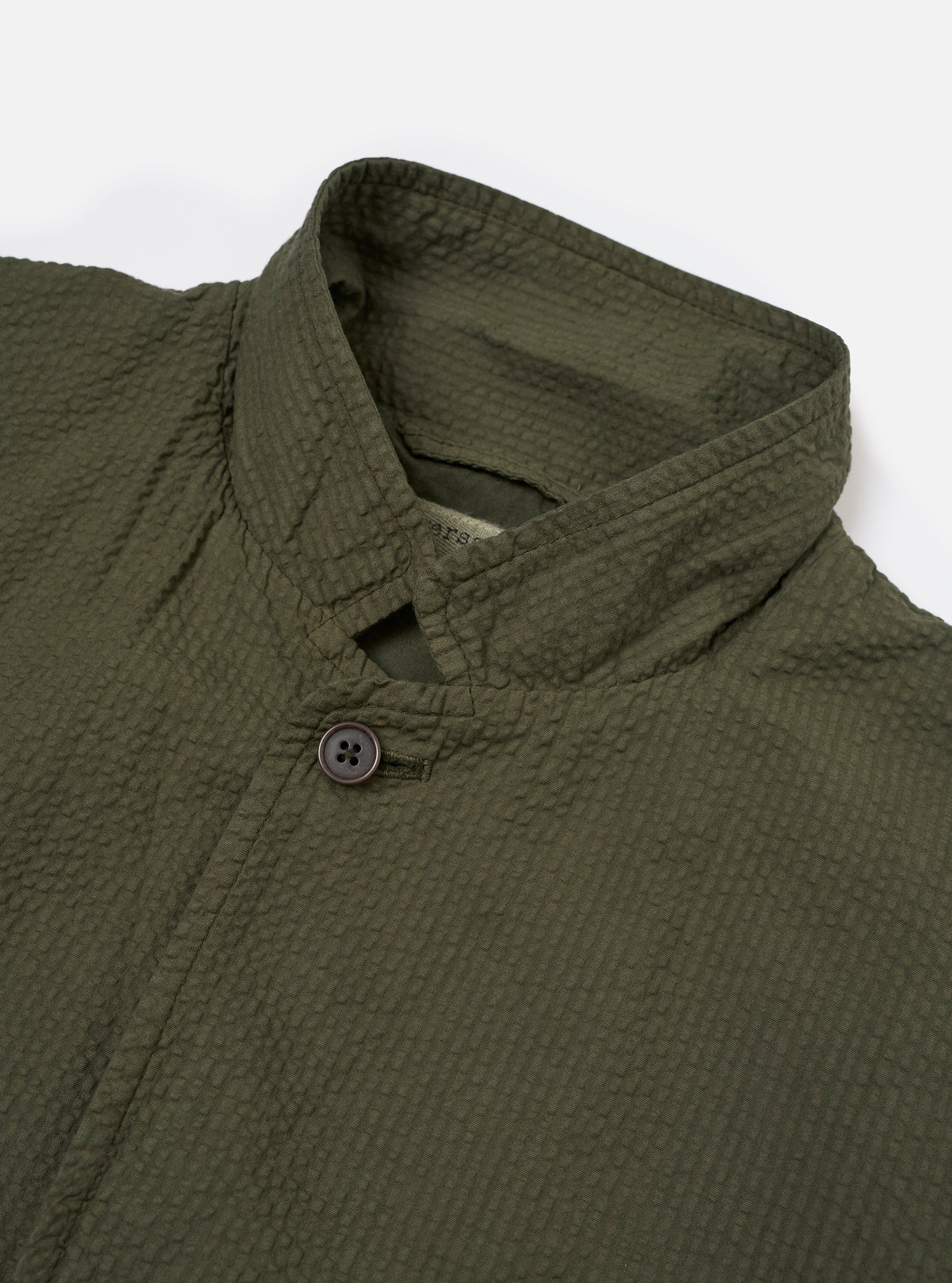 Olive Merida Seersucker Three Button Jacket - Image 7