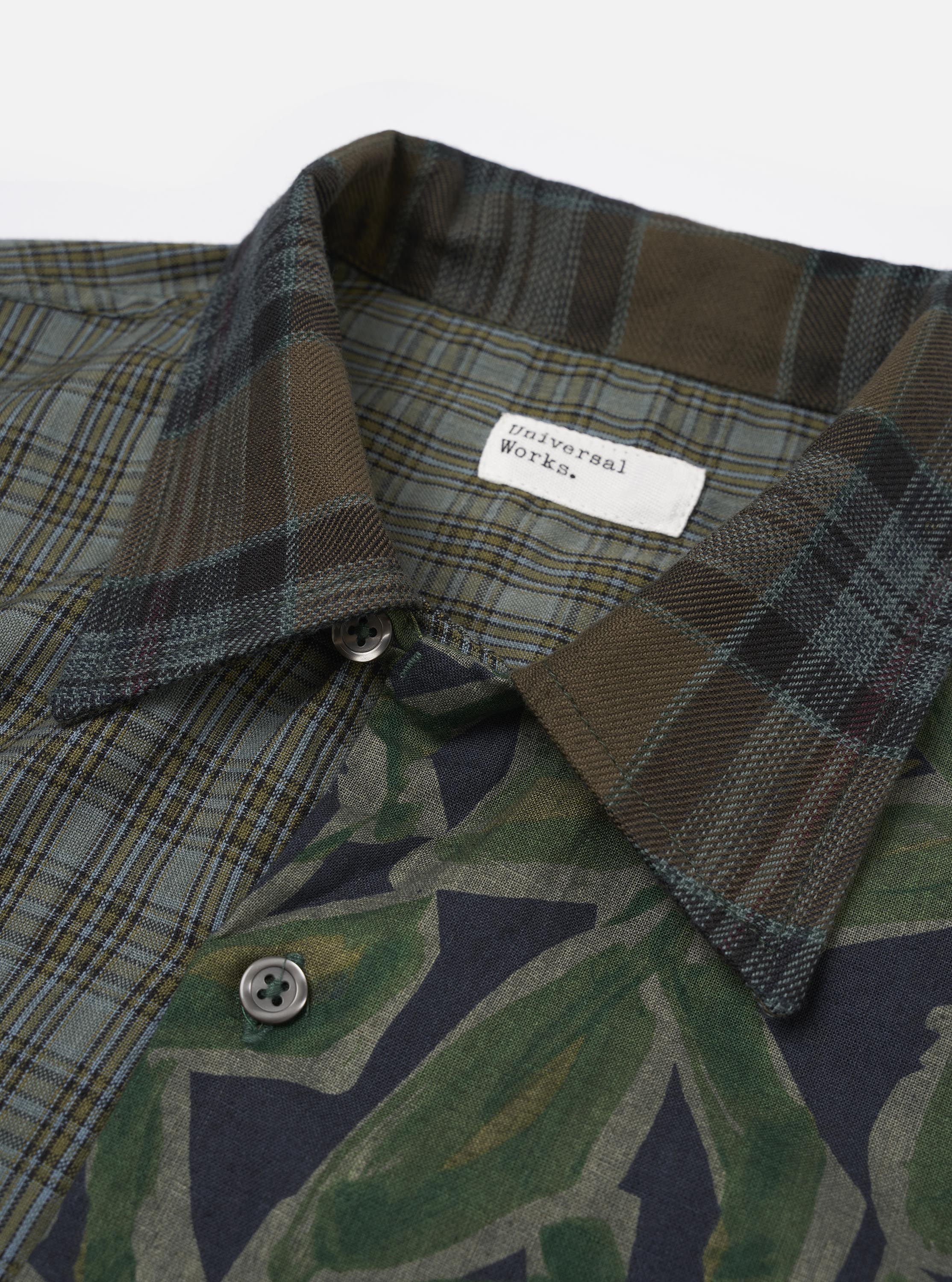 Limited Edition Olive Mixed Check Camp Shirt - Image 11