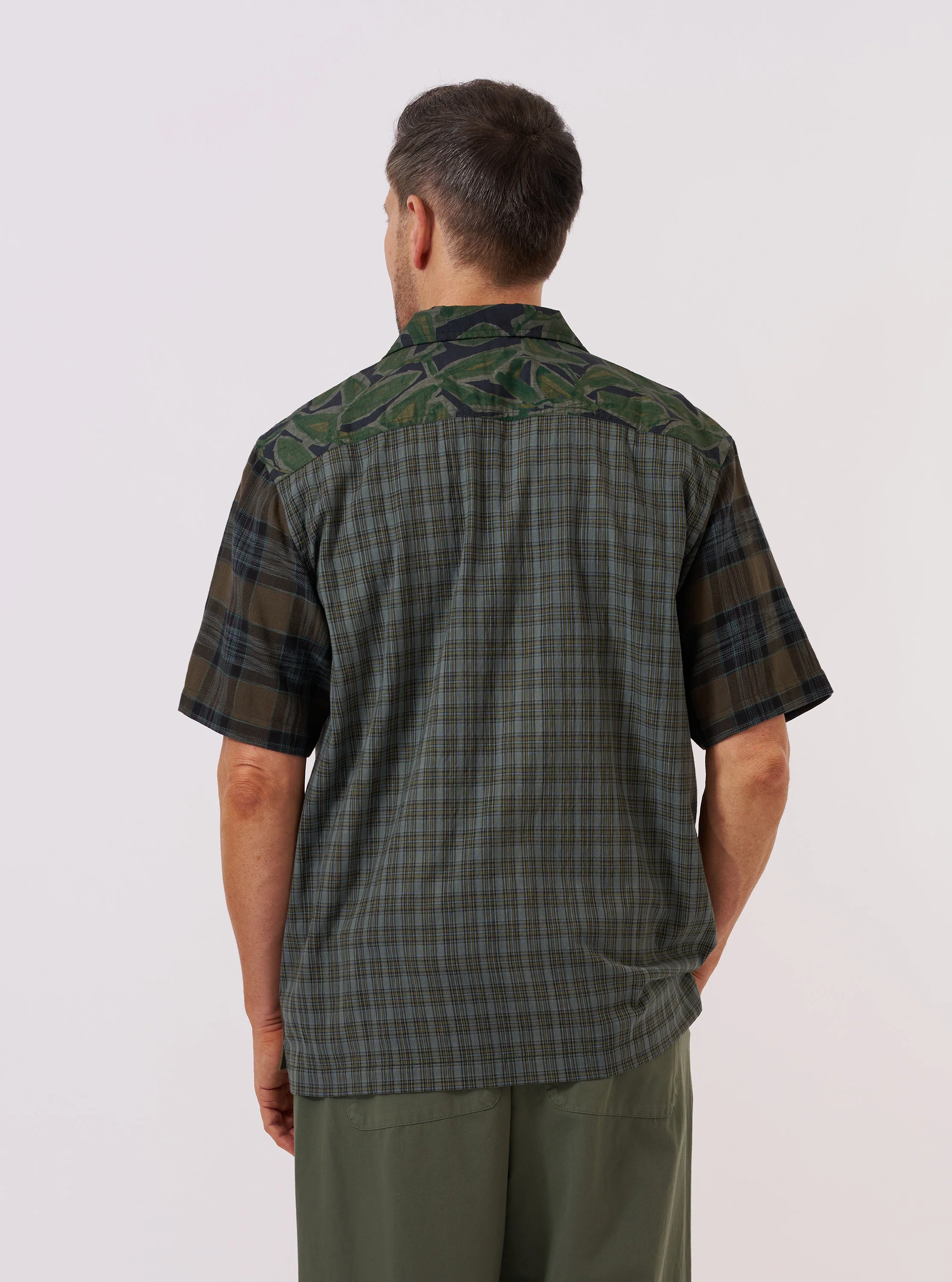 Limited Edition Olive Mixed Check Camp Shirt - Image 4