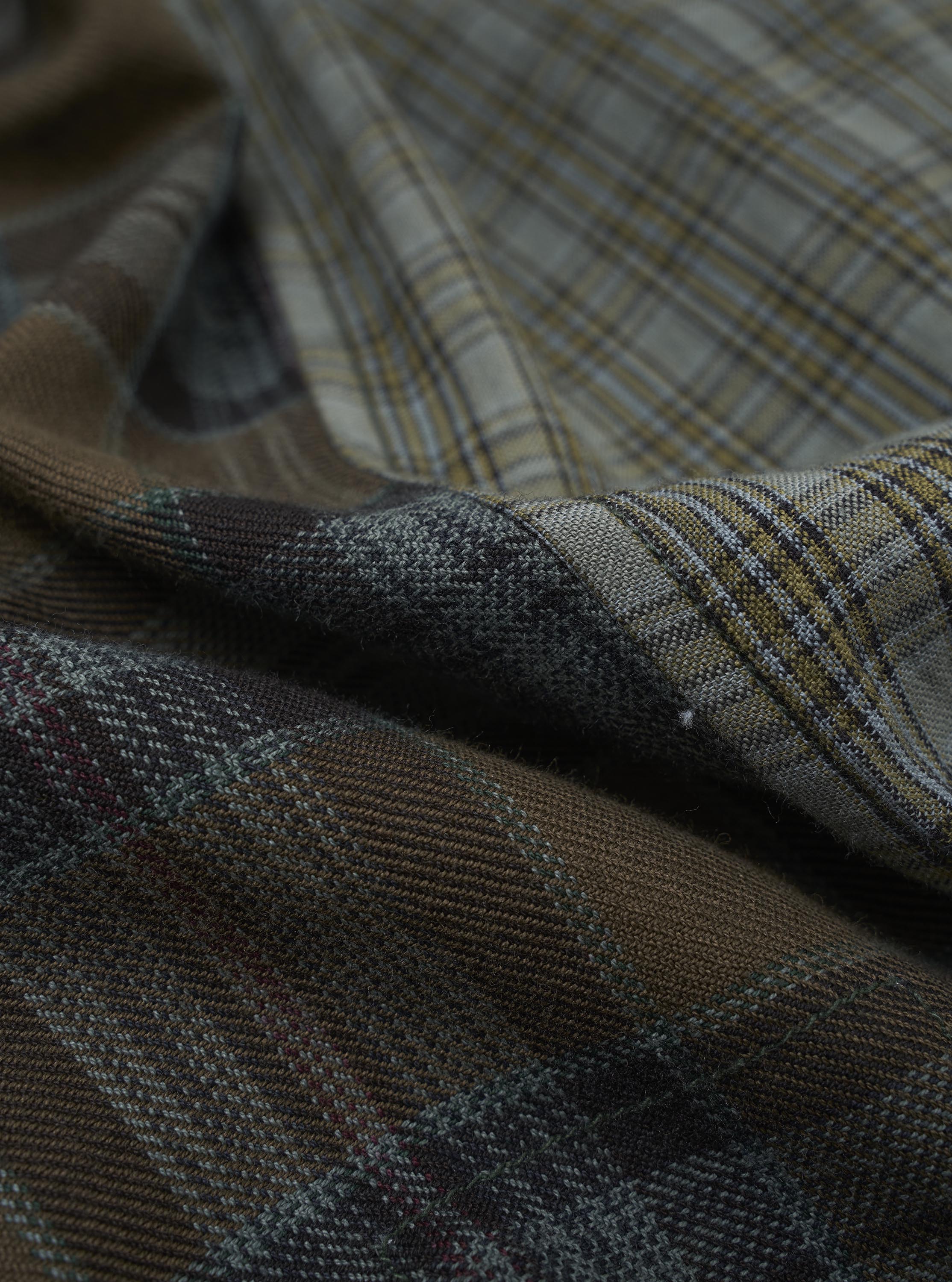Limited Edition Olive Mixed Check Camp Shirt - Image 5