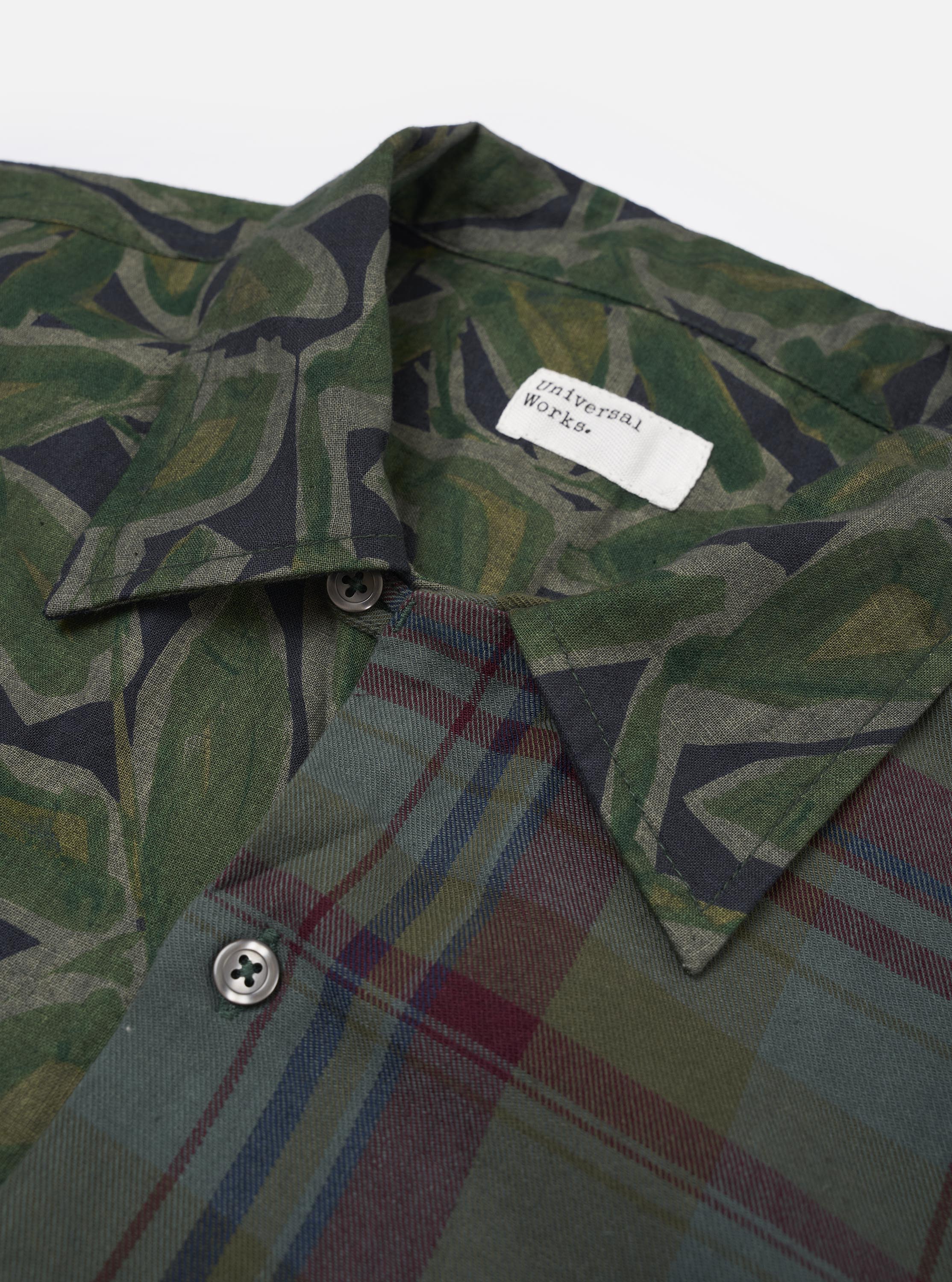 Limited Edition Olive Mixed Check Camp Shirt - Image 8