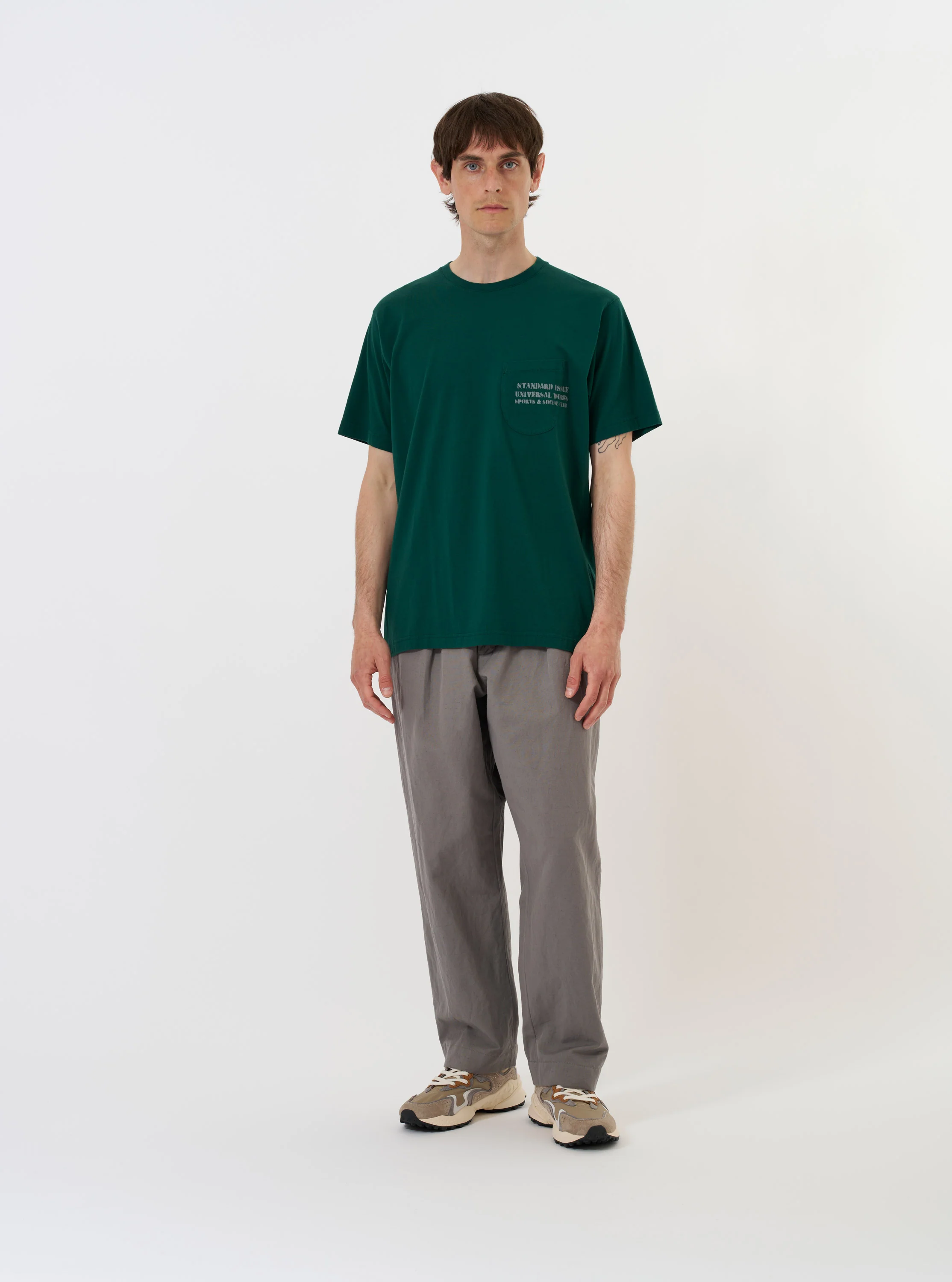 Olive Organic Jersey Print Pocket Tee - Image 7