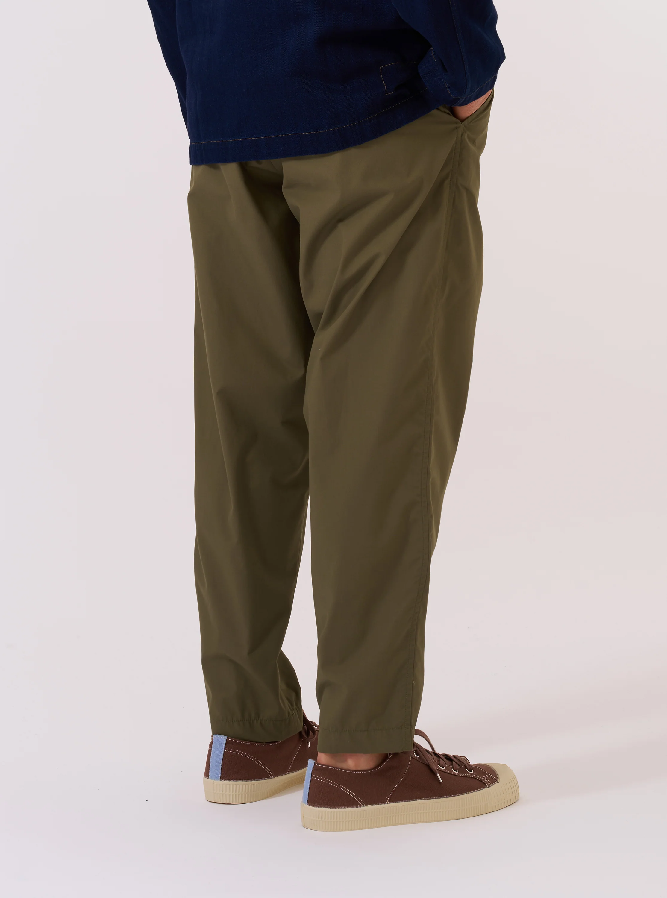 Olive Recycled Polytech Pleated Track Pant - Image 3