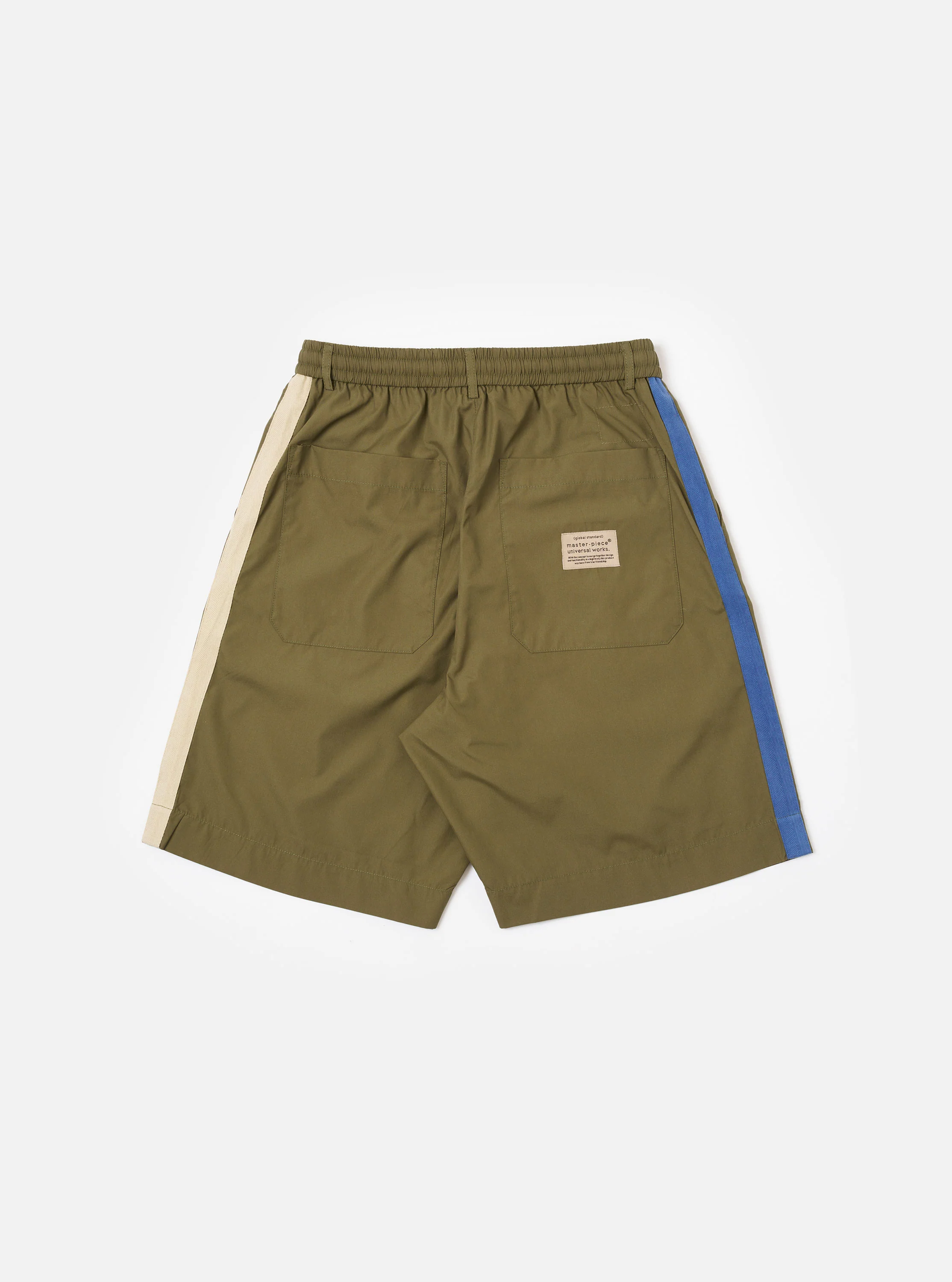 master-piece x Universal Works Olive Recycled Poly Tech Pleated Track Short - Image 5