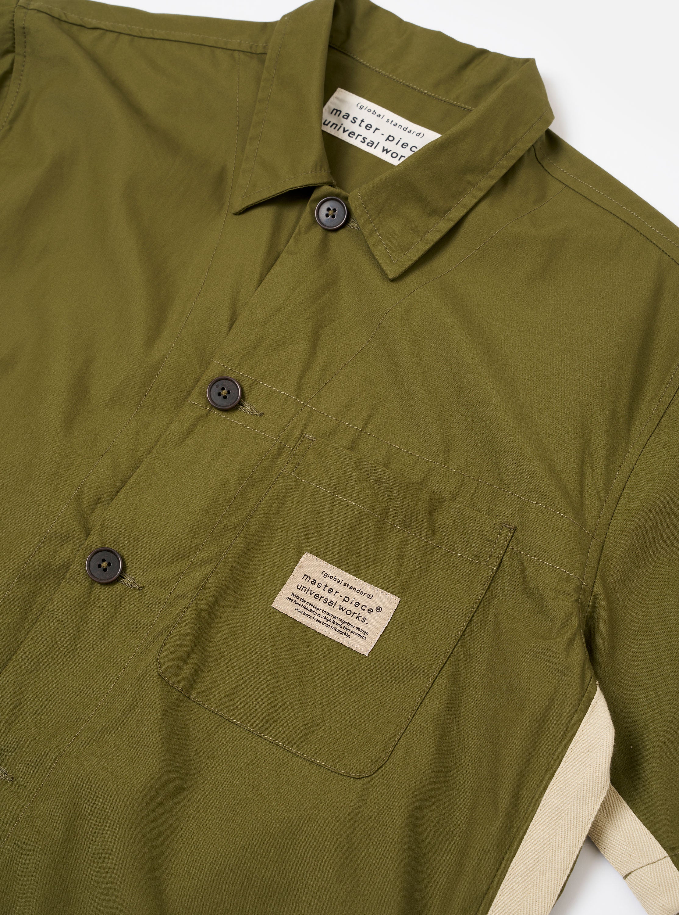master-piece x Universal Works Olive Recycled Poly Tech Tech Overshirt - Image 6