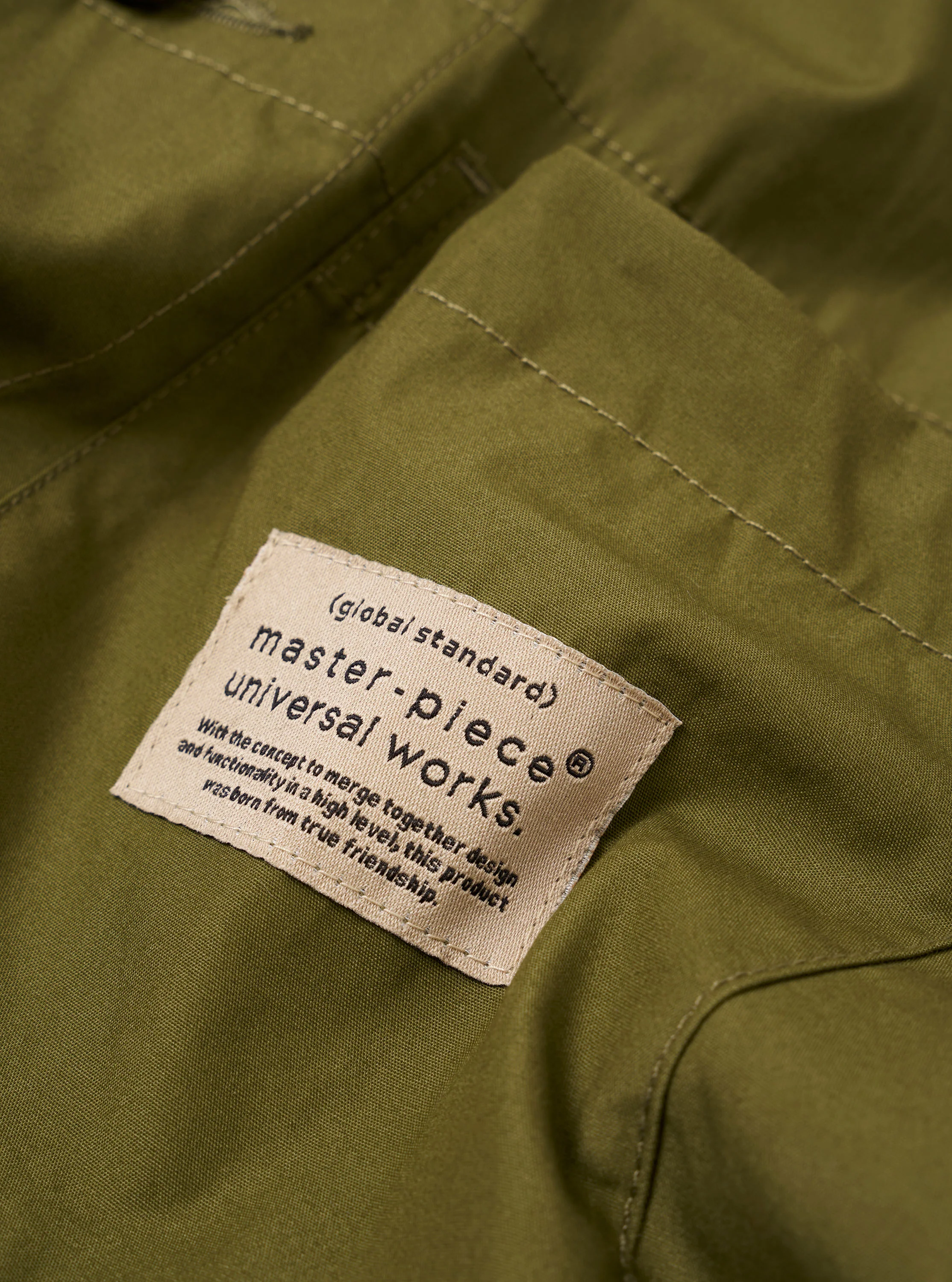 master-piece x Universal Works Olive Recycled Poly Tech Tech Overshirt - Image 9