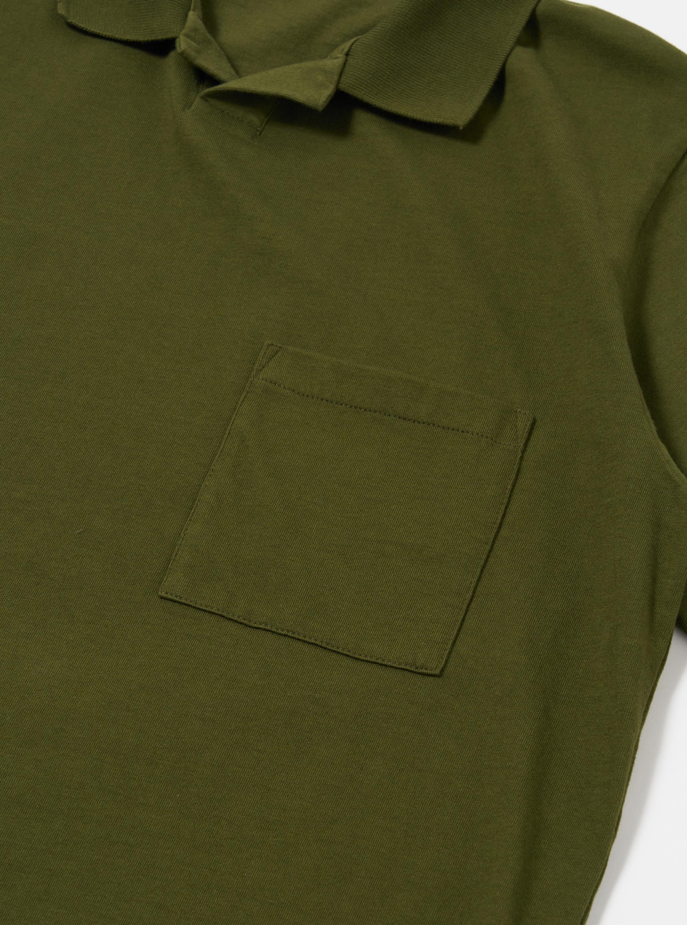 Olive Rugby Jersey Oversized Vacation Polo - Image 4