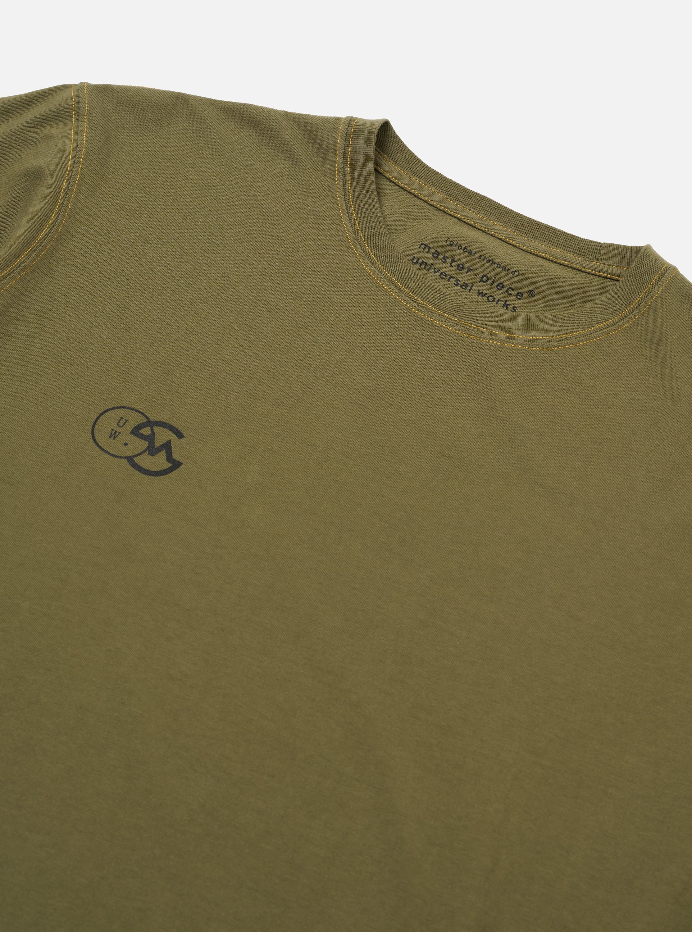 master-piece x Universal Works Olive Single Jersey Print Tee - Image 6