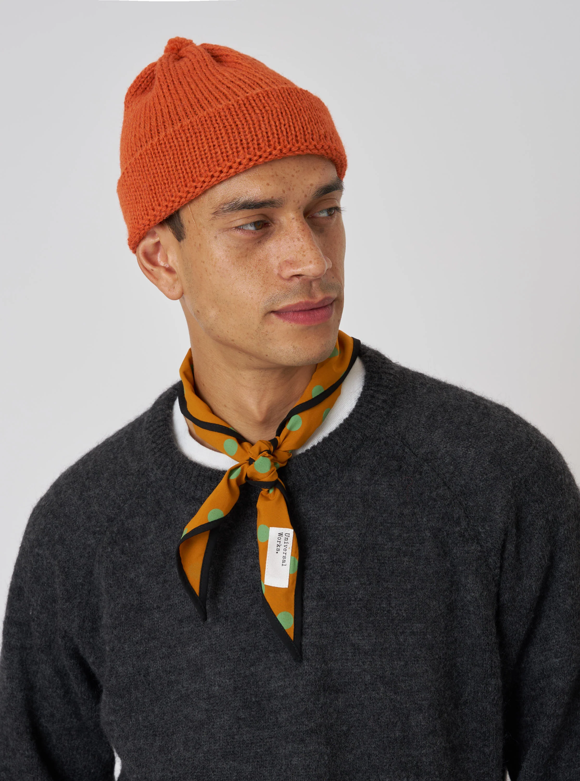 Orange Alpaca/British Wool Bobble Hat - Image 2