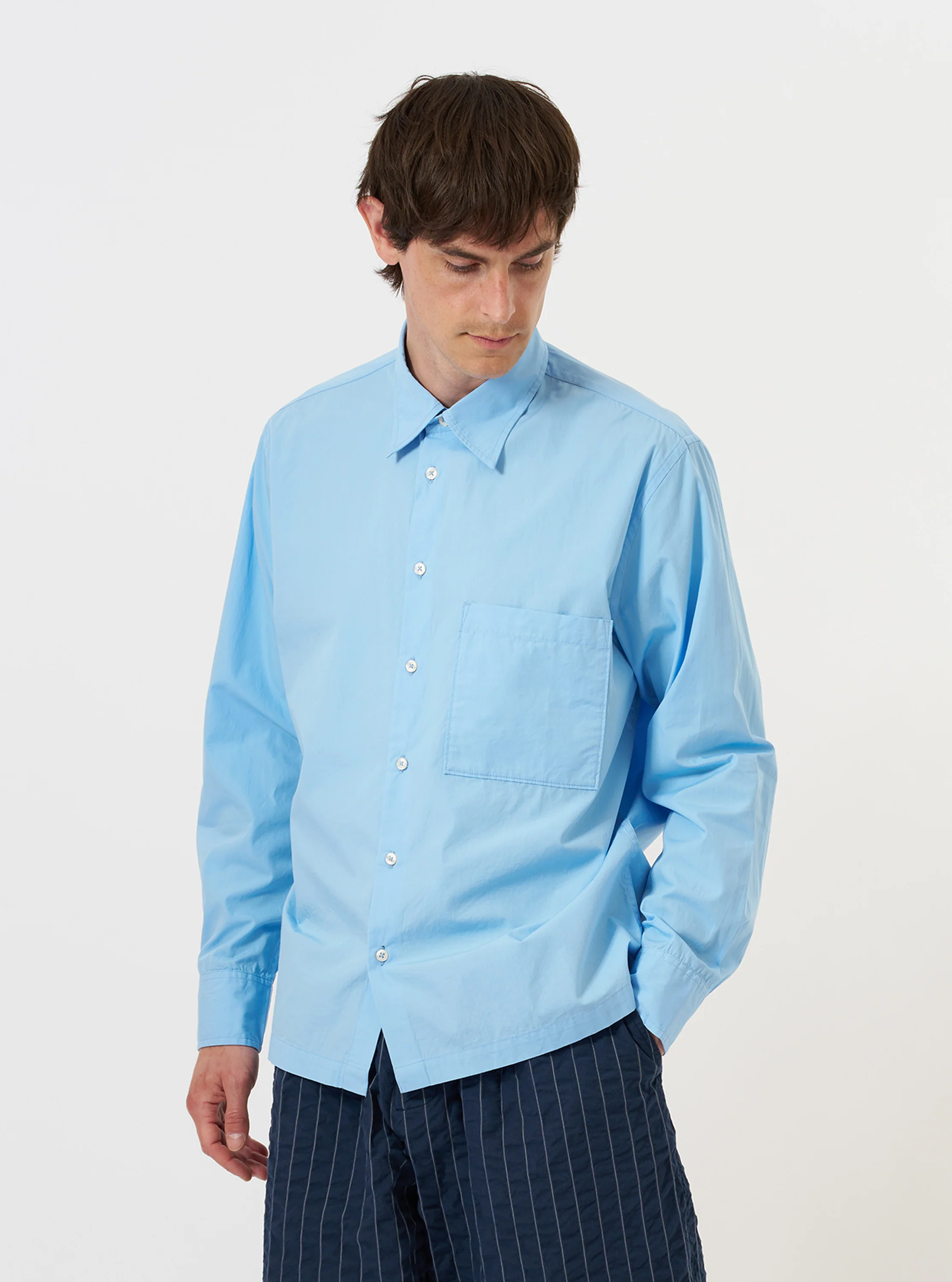 Pale Blue Broadcloth Lucky Shirt - Image 2