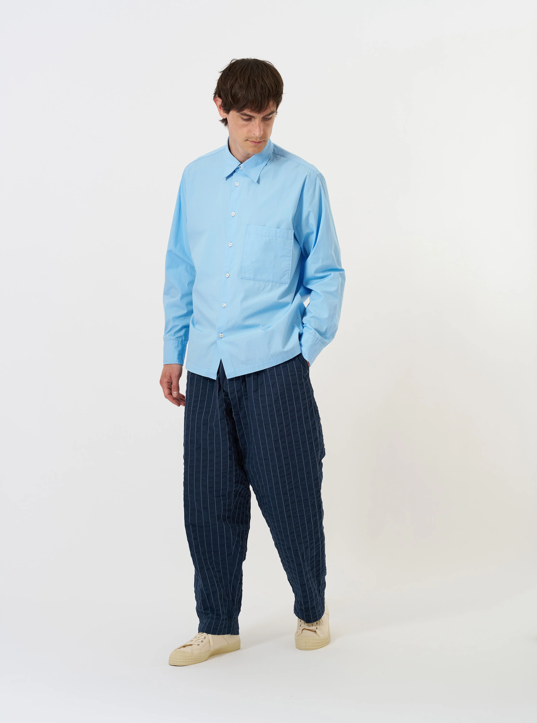 Pale Blue Broadcloth Lucky Shirt - Image 7