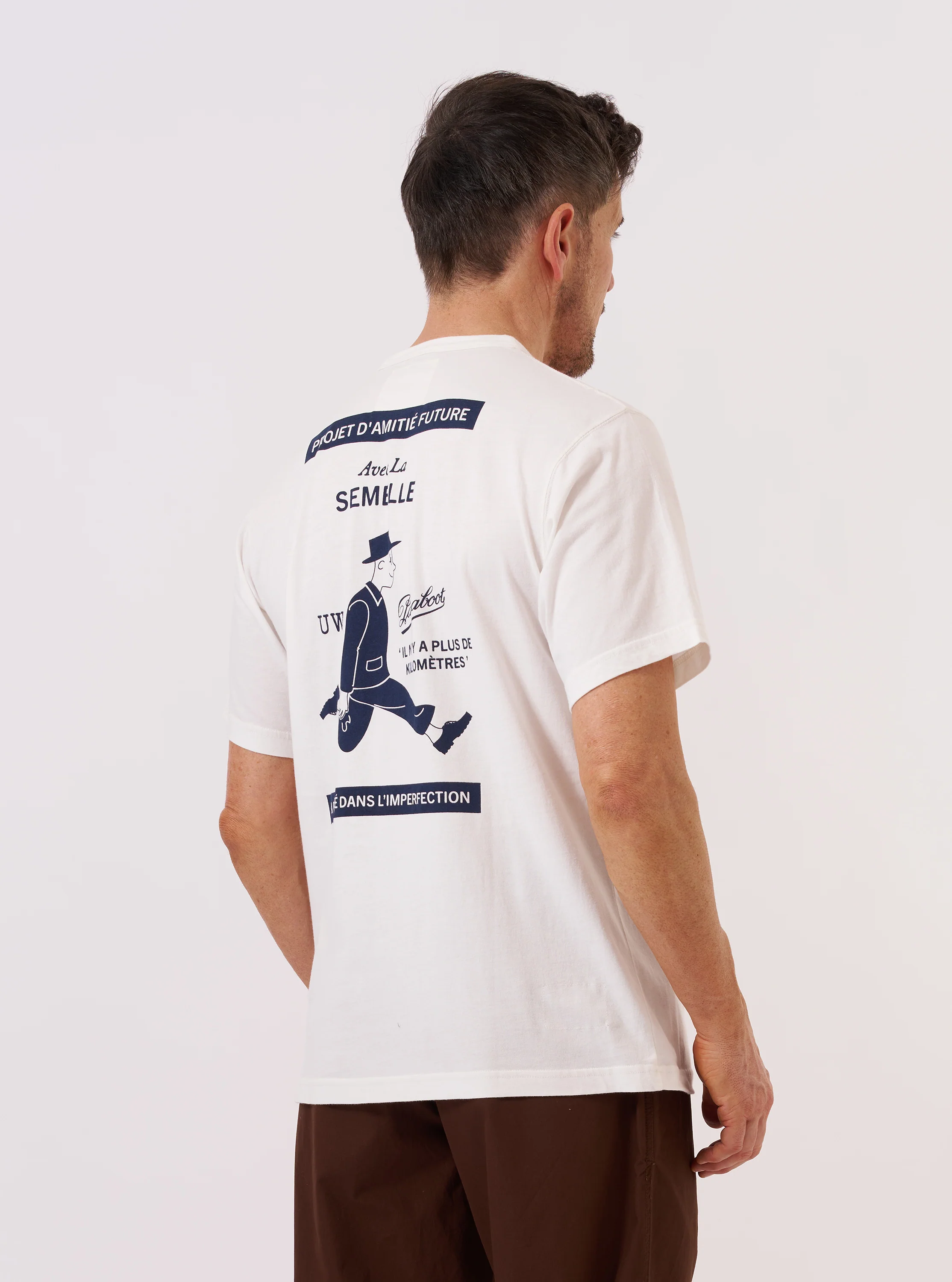 Paraboot x Universal Works Ecru Single Jersey Print Tee - Image 3