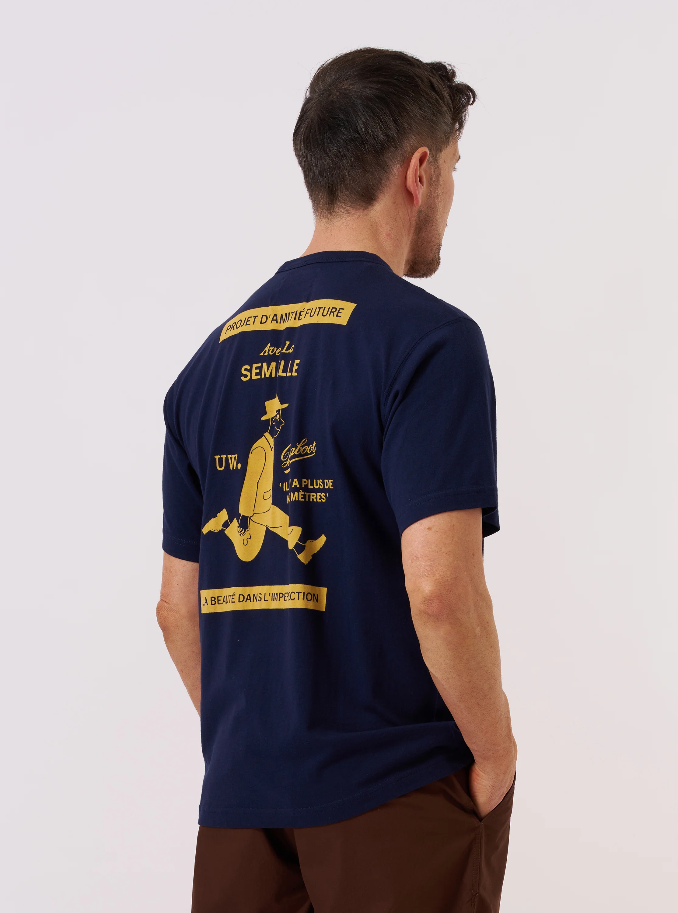Paraboot x Universal Works Navy Single Jersey Print Tee - Image 3