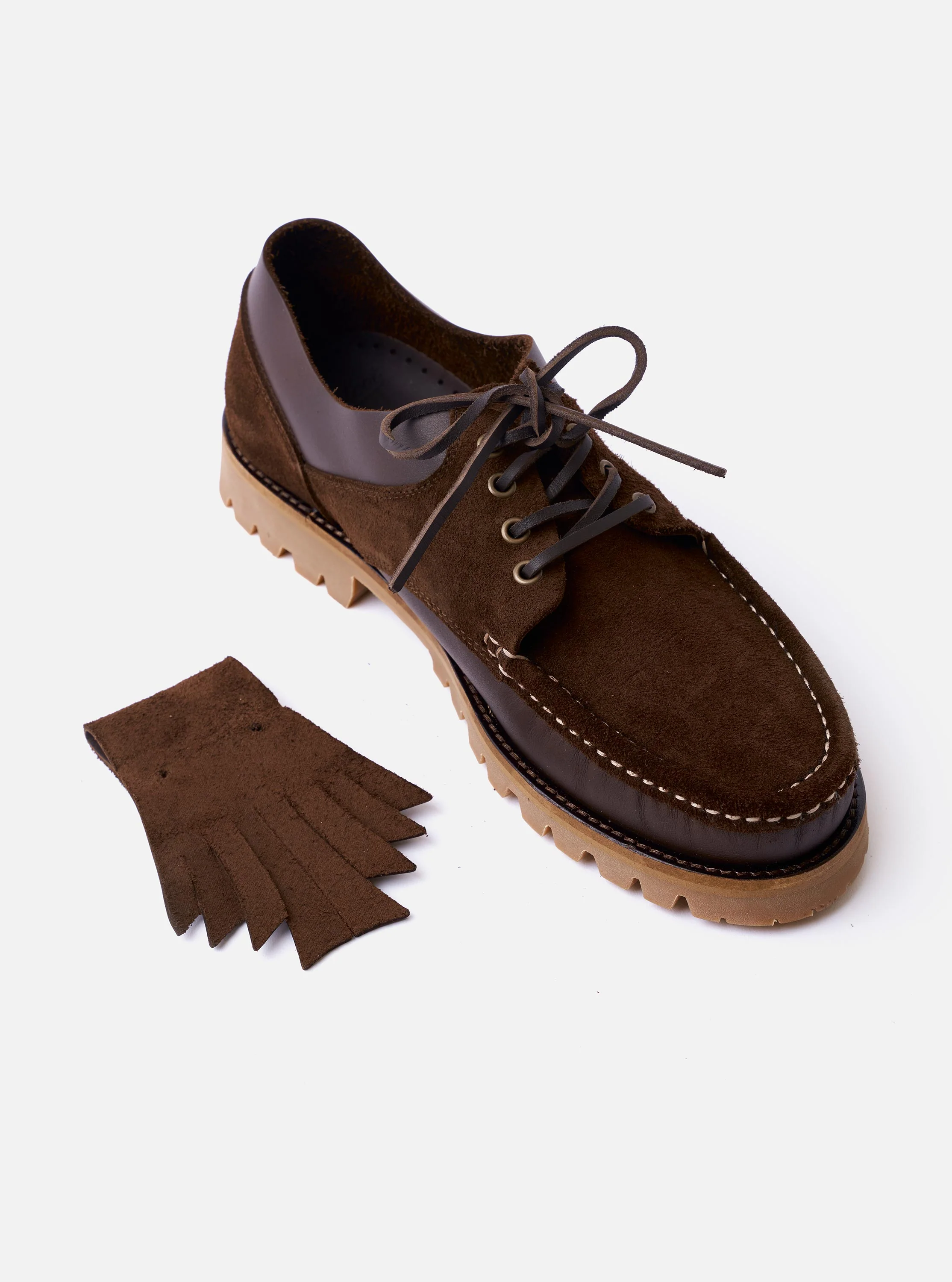 Paraboot x Universal Works Thiers/Jannu in Café Leather/Suede - Image 2