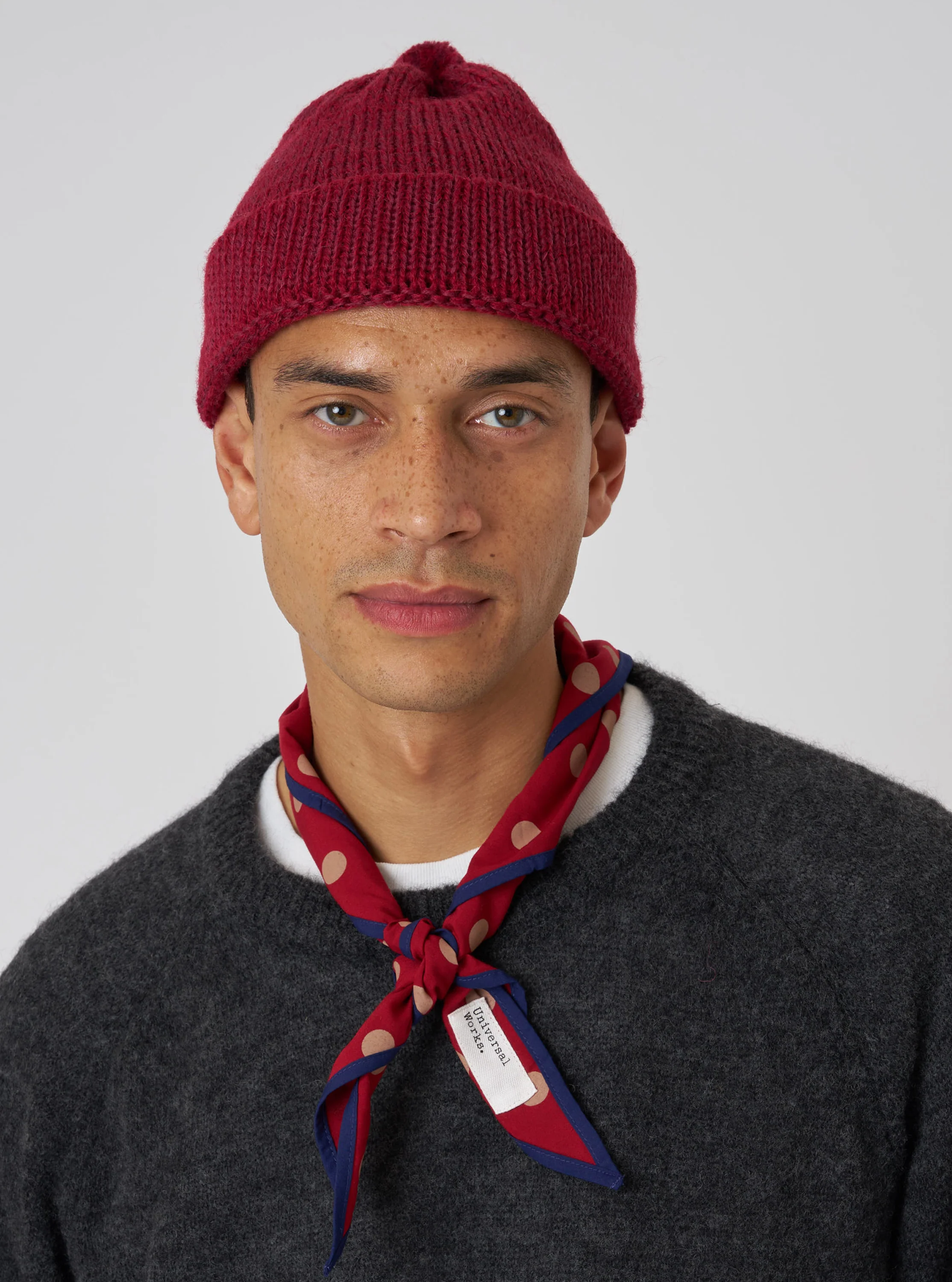 Red Alpaca/British Wool Bobble Hat - Image 2