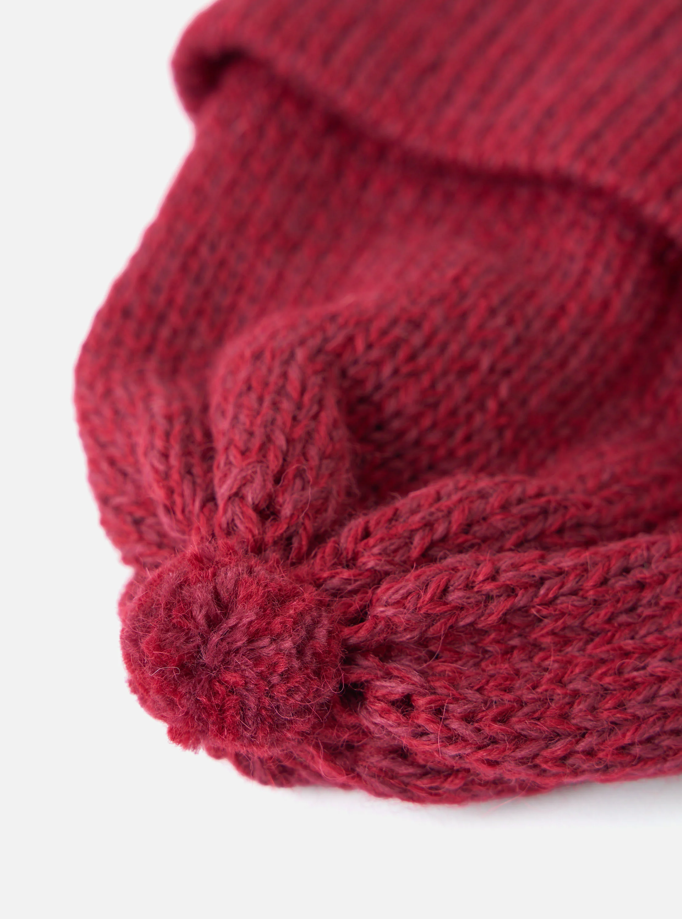 Red Alpaca/British Wool Bobble Hat - Image 4