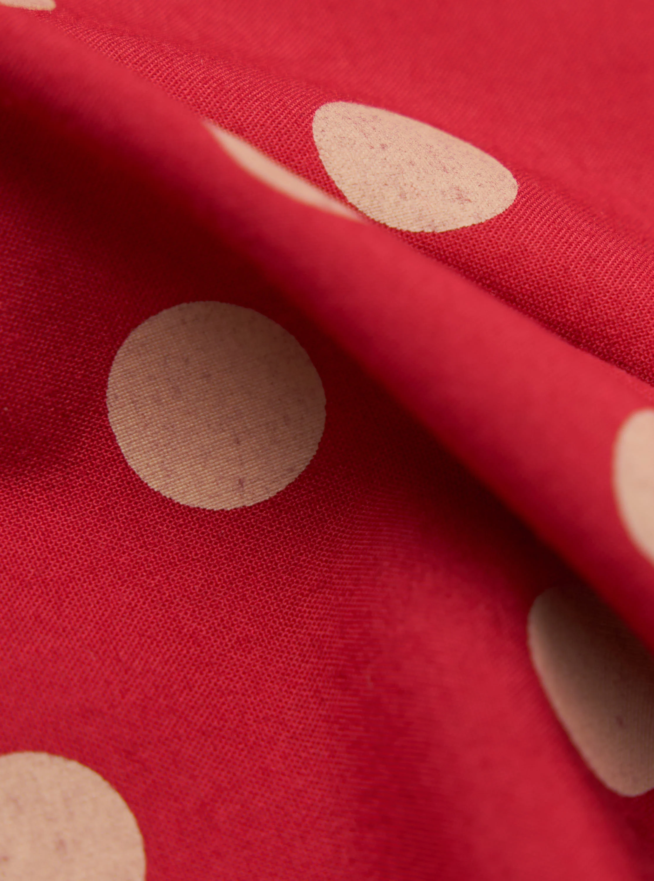 Red Bold Dot Print Rayon Scout Scarf - Image 3