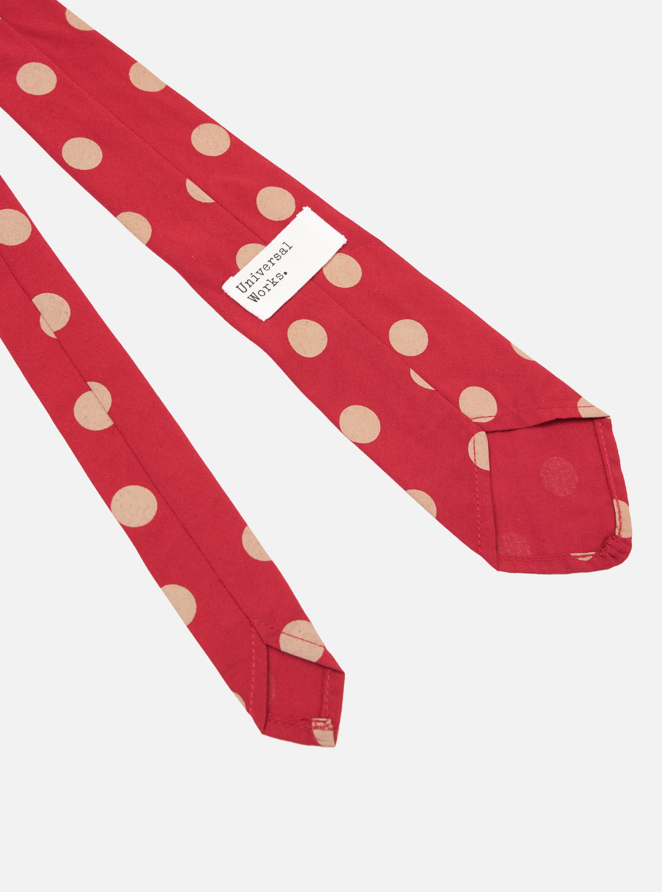 Red Bold Dot Print Rayon Tie - Image 4