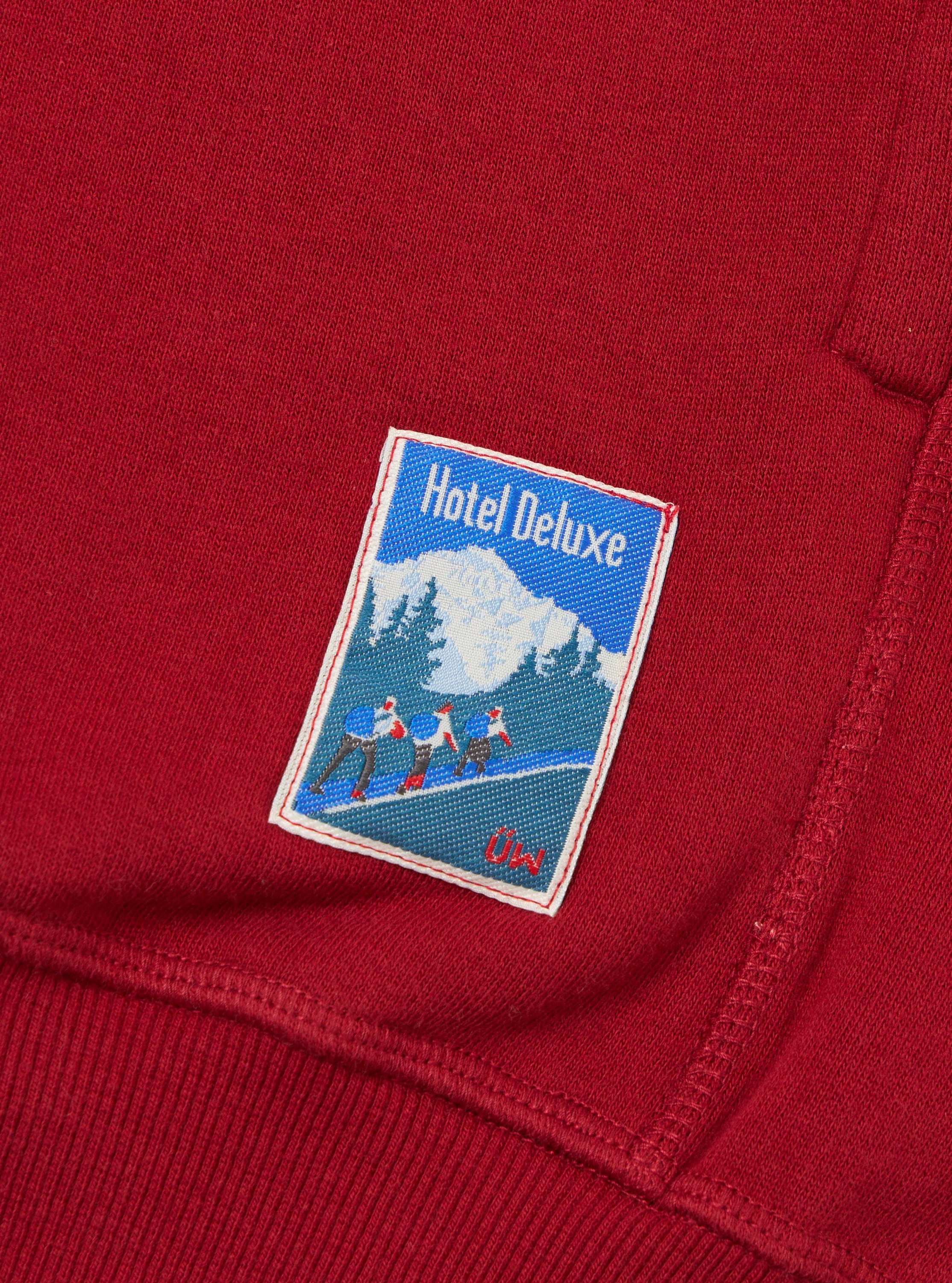 Red Brush Back Sweat New York Hoody - Image 8