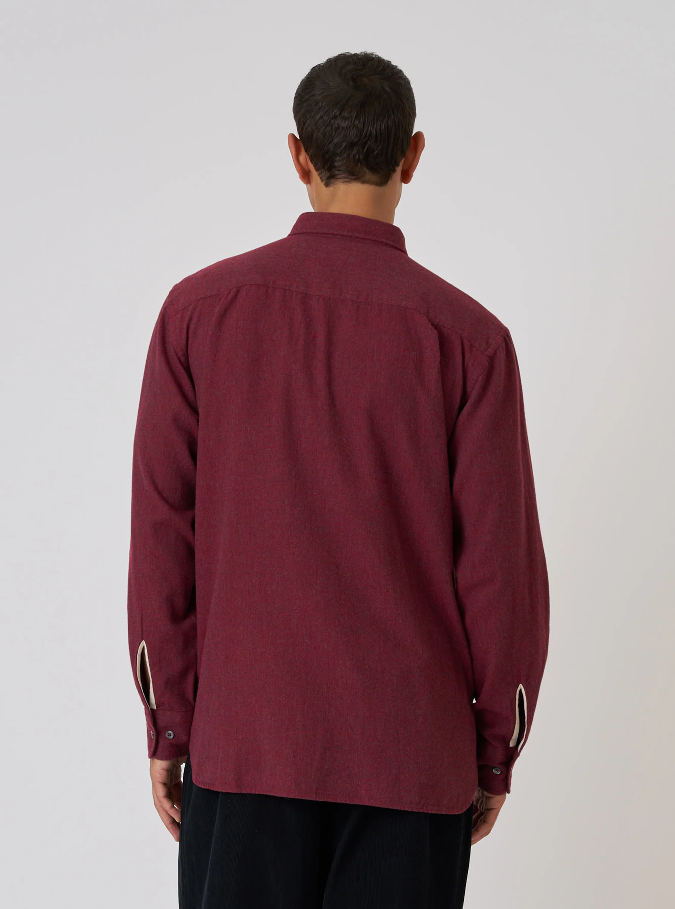Red Brushed Marl Twill Square Pocket Shirt - Image 3