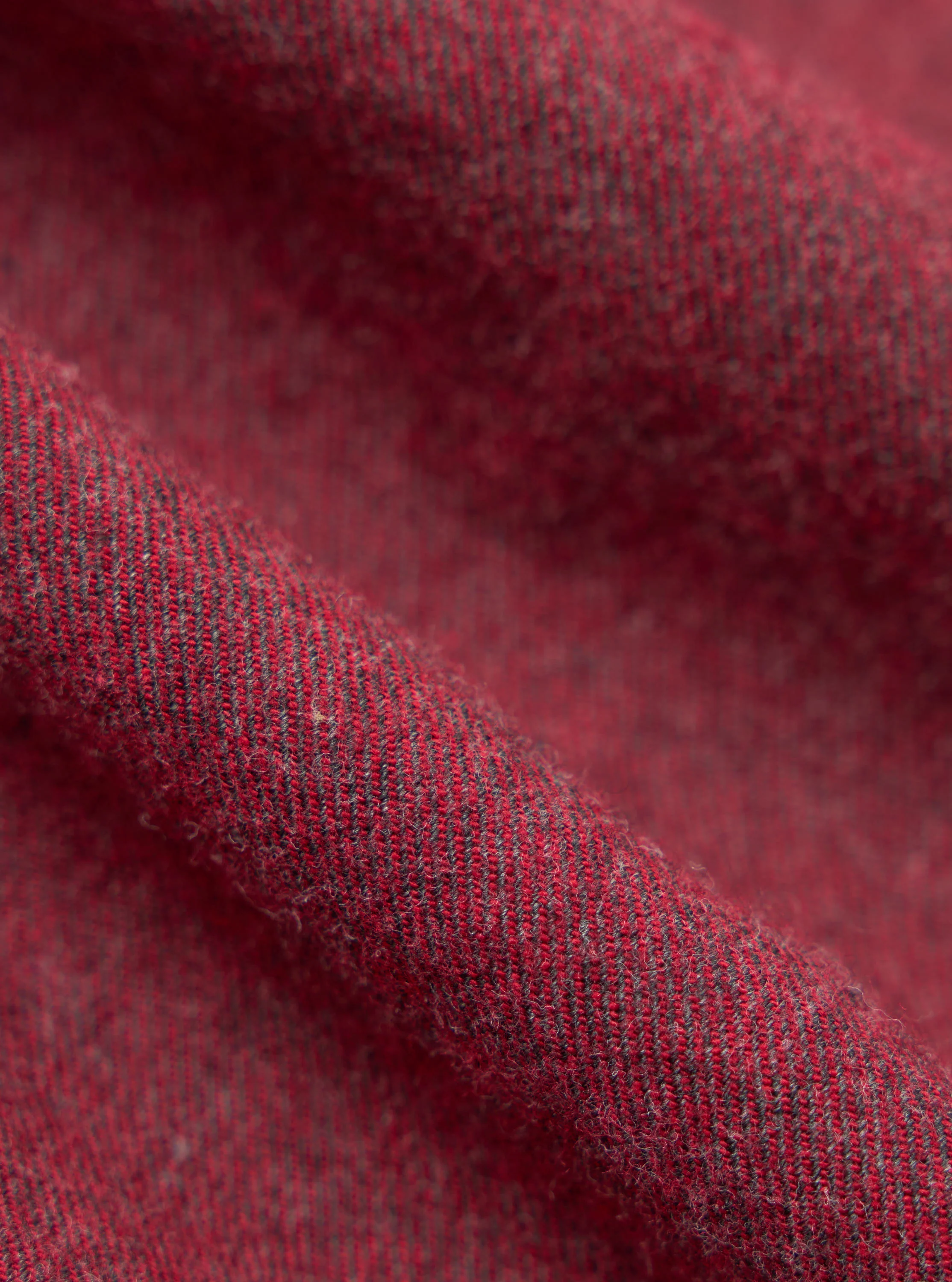 Red Brushed Marl Twill Square Pocket Shirt - Image 4