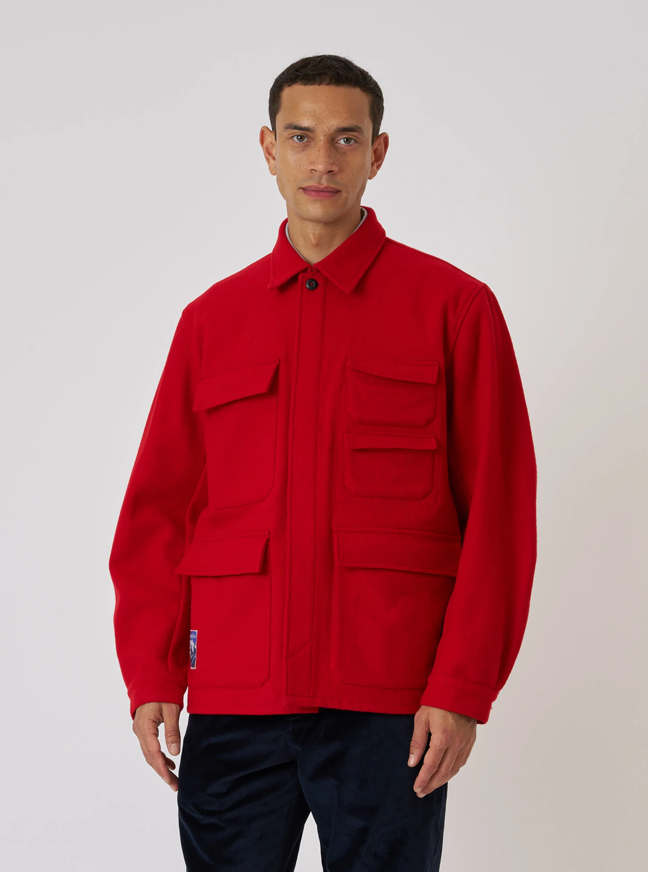 Embroidered Red Mowbray Military Fatigue Jacket - Image 3