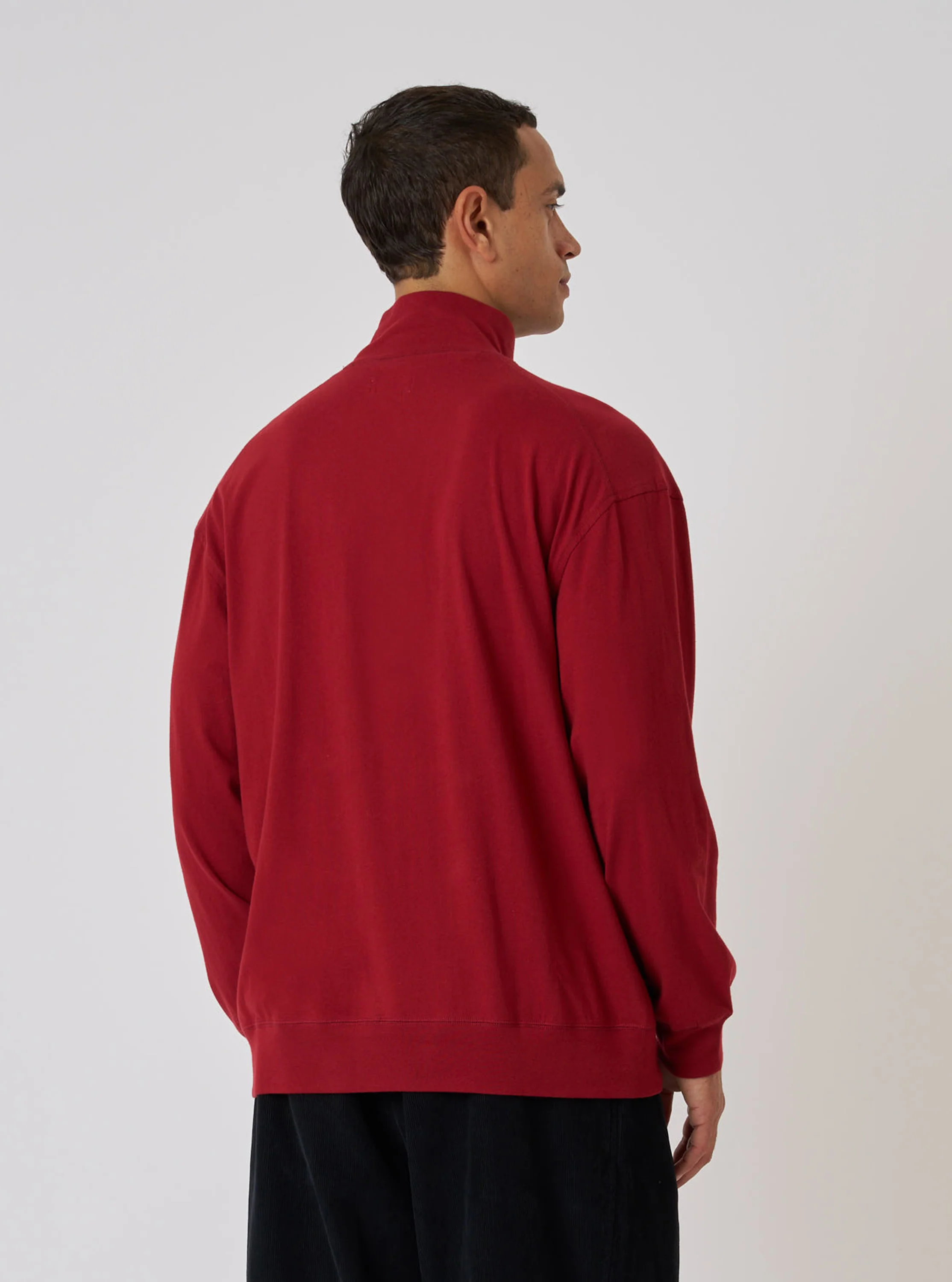 Red Single Jersey Funnel Neck Tee - Image 3
