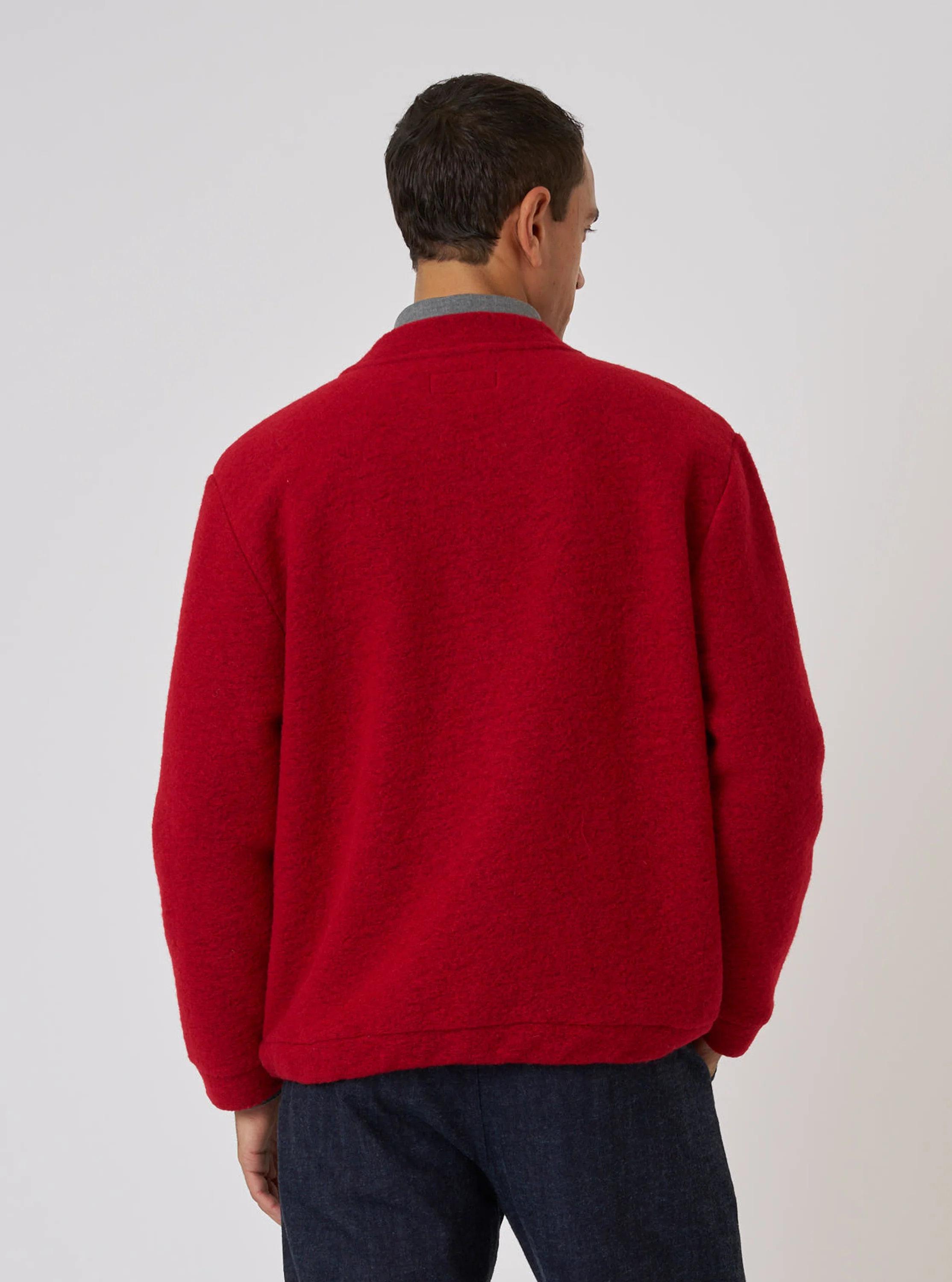 Red Wool Fleece Advance Cardigan - Image 3
