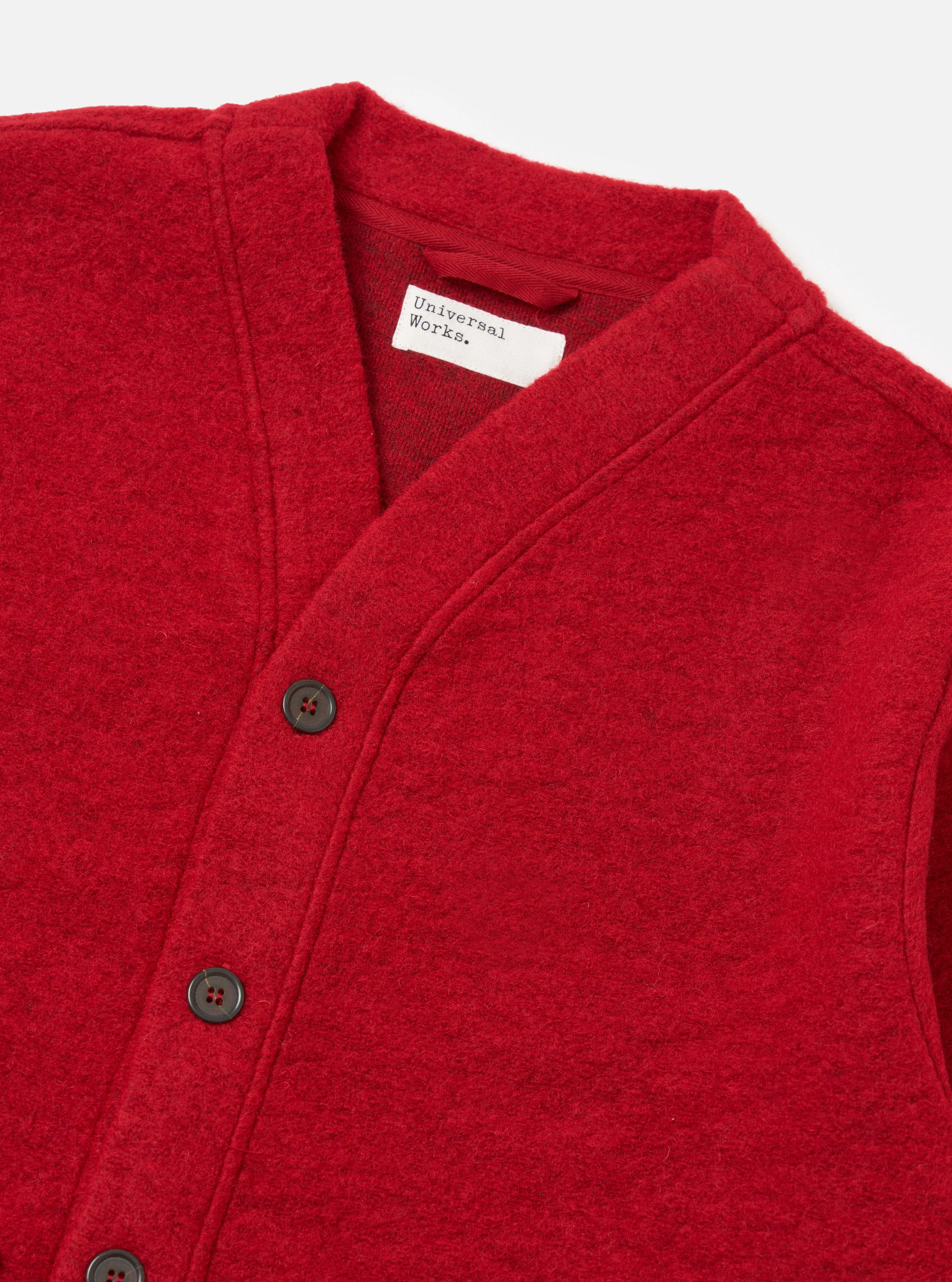 Red Wool Fleece Advance Cardigan - Image 6